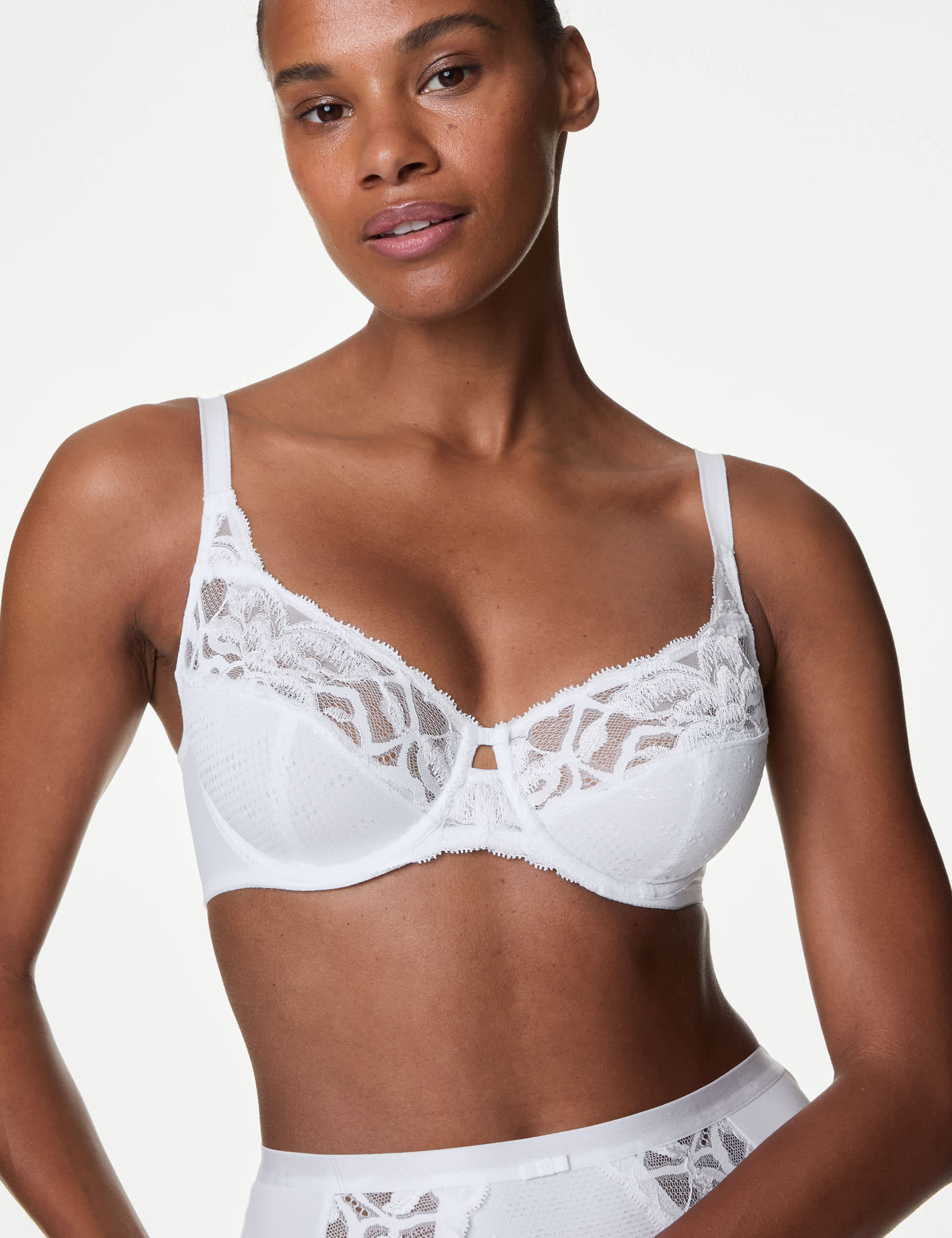 M&S Neutrals Women's Wildblooms Wired Full Cup Bra A-E - 38D - White, White,Rich Quartz,Black,Topaz,Opaline,Rose Quartz,Watermelon,Rich Amber