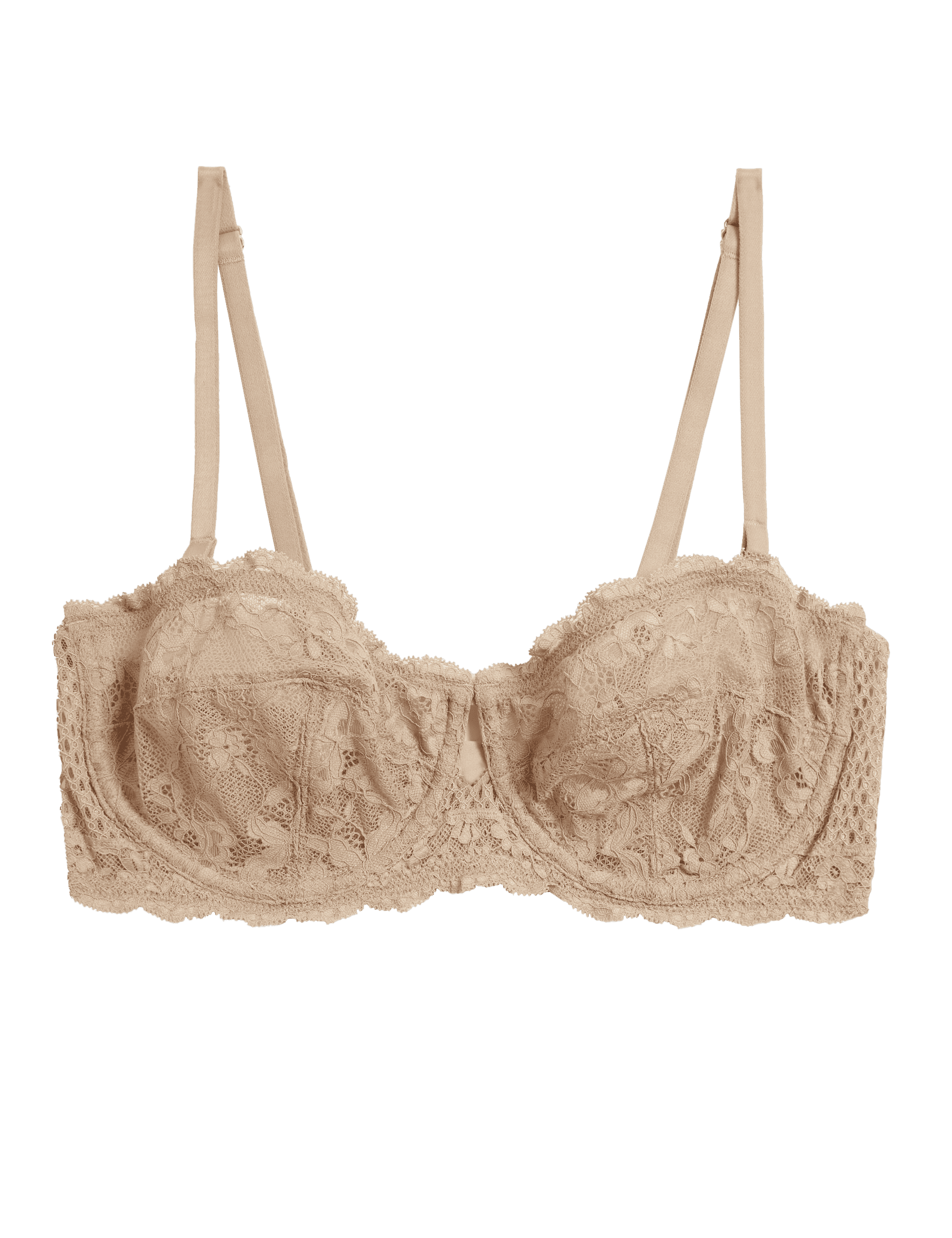 M&S Collection Women's Lace Wired Strapless Bra A-E - 34B - Rose Quartz, Rose Quartz,Black