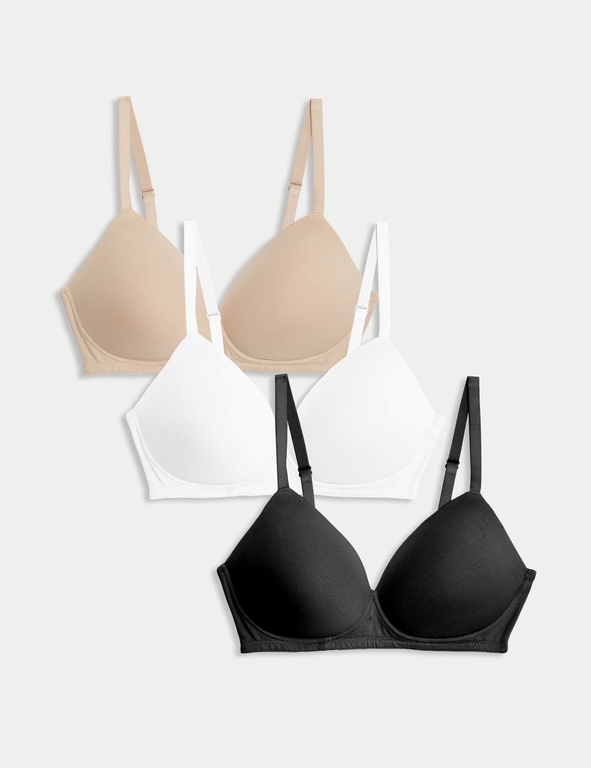 M&S Women's 3pk Non Wired T-Shirt Bras A-E