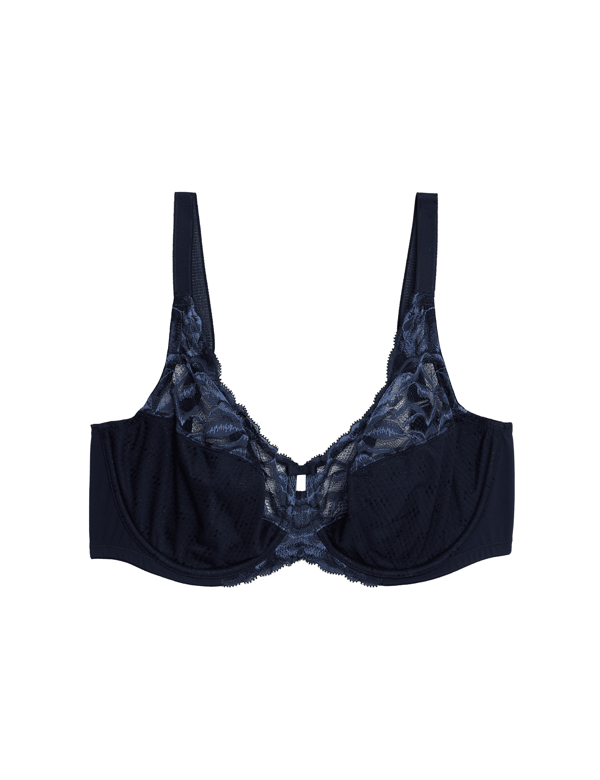 M&S Collection Women's Wild Blooms Wired Full Cup Bra F-H - 42GG - Navy, Navy