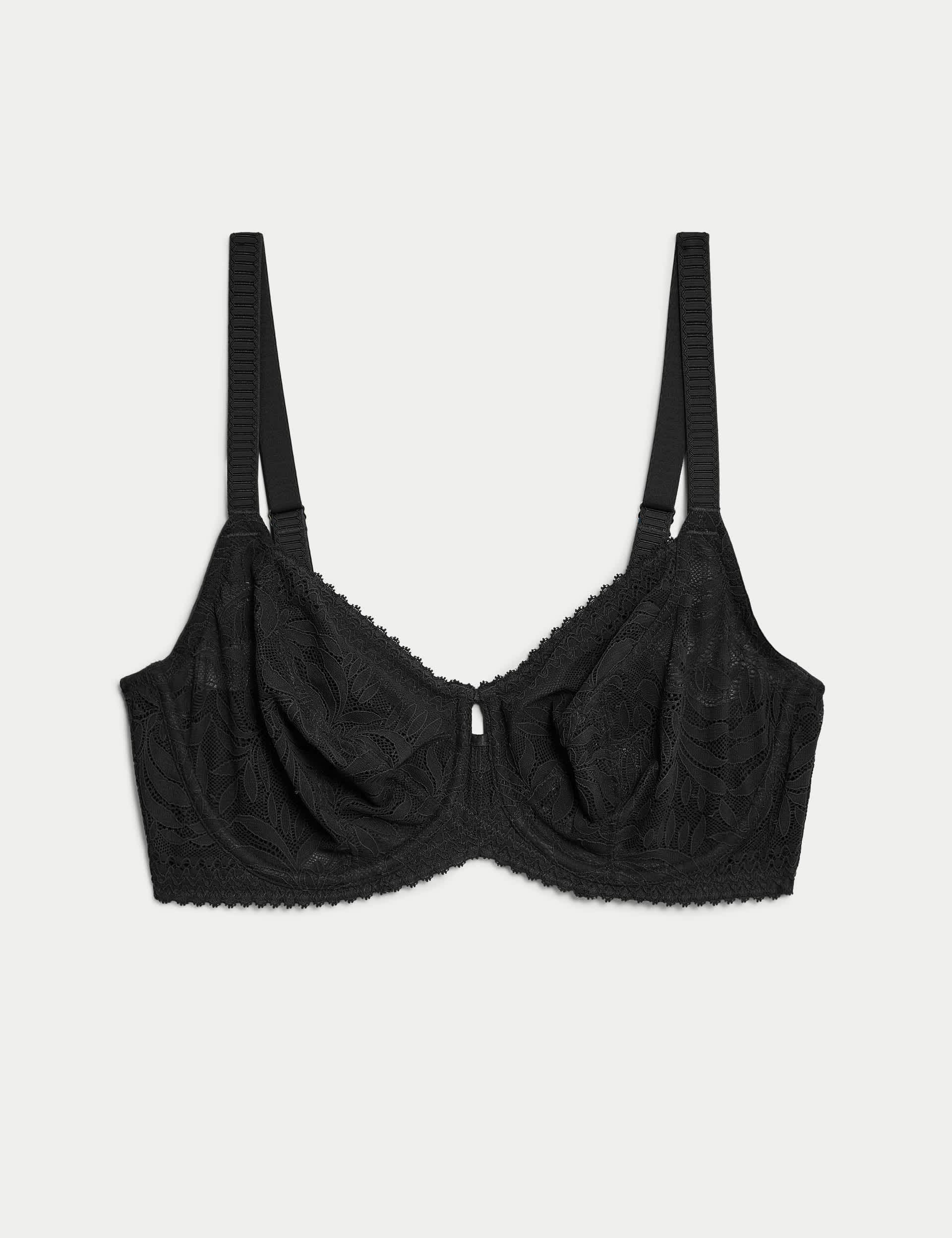 M&S Women's Flexifit Lace Wired Balcony Bra F-H - 38F - Black, Black,Bright Indigo,White