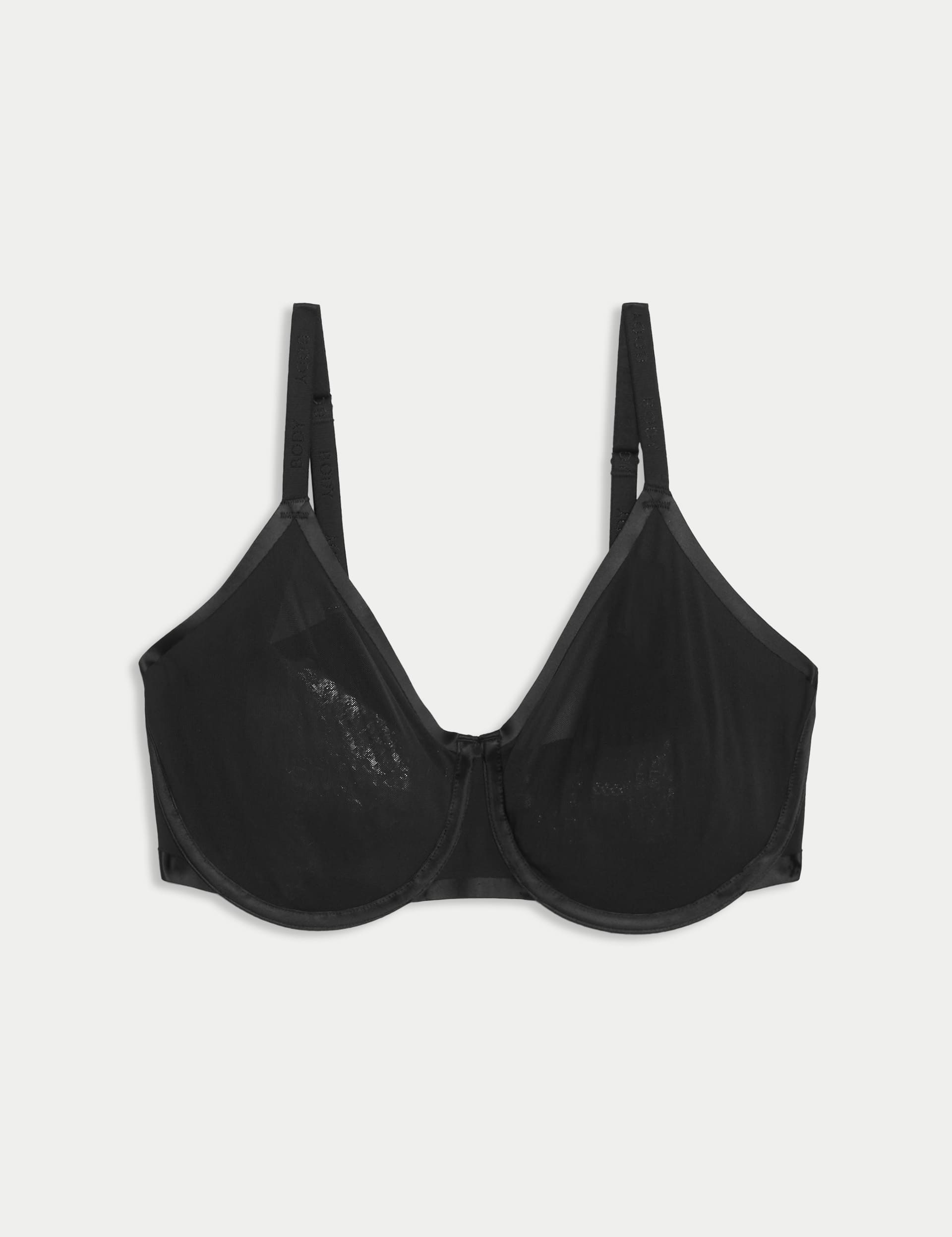 Body By M&S Women's Flexifit Sheer Wired Full Cup Bra F-H - 38F - Black, Black,Rose Quartz