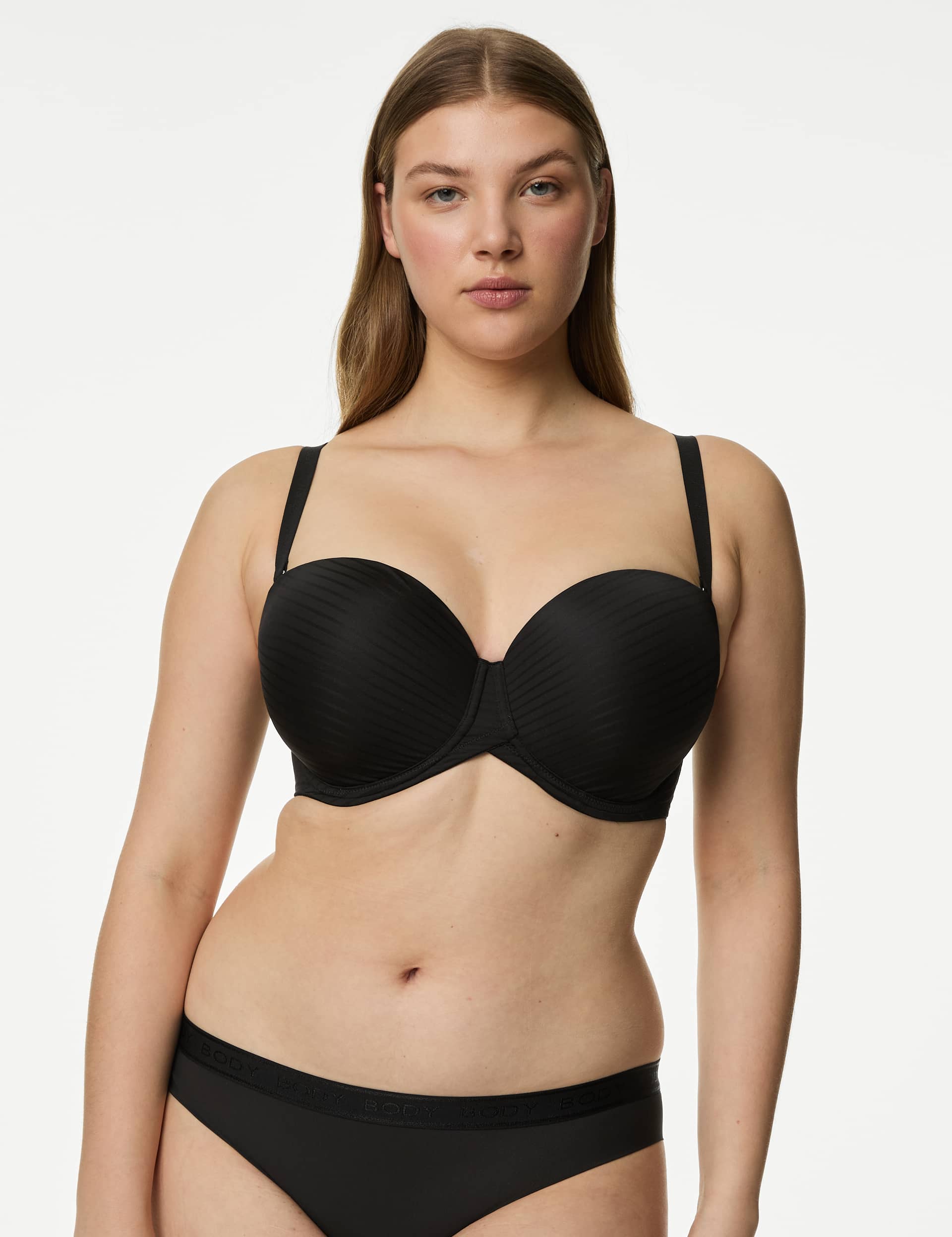 Body By M&S Women's Body Define Wired Strapless Bra (F+) - 36F - Black, Rose Quartz,Black