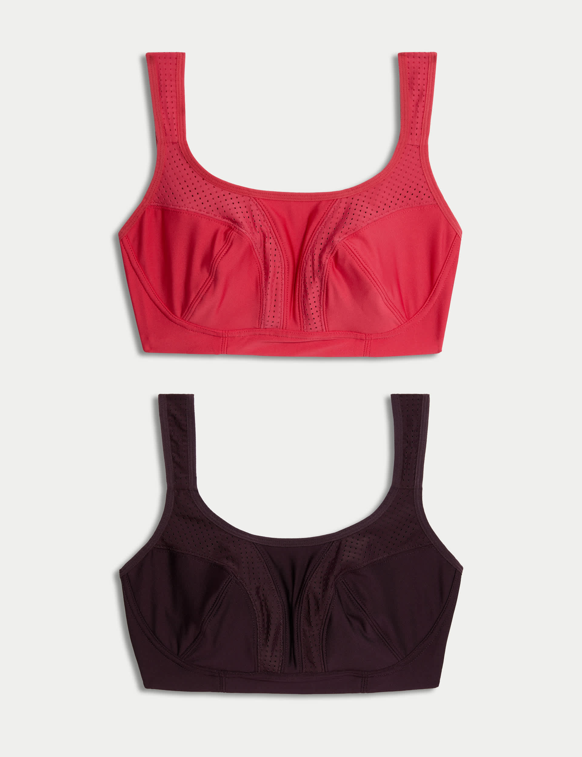 Goodmove Women's 2pk Ultimate Support Non Wired Sports Bras A-E