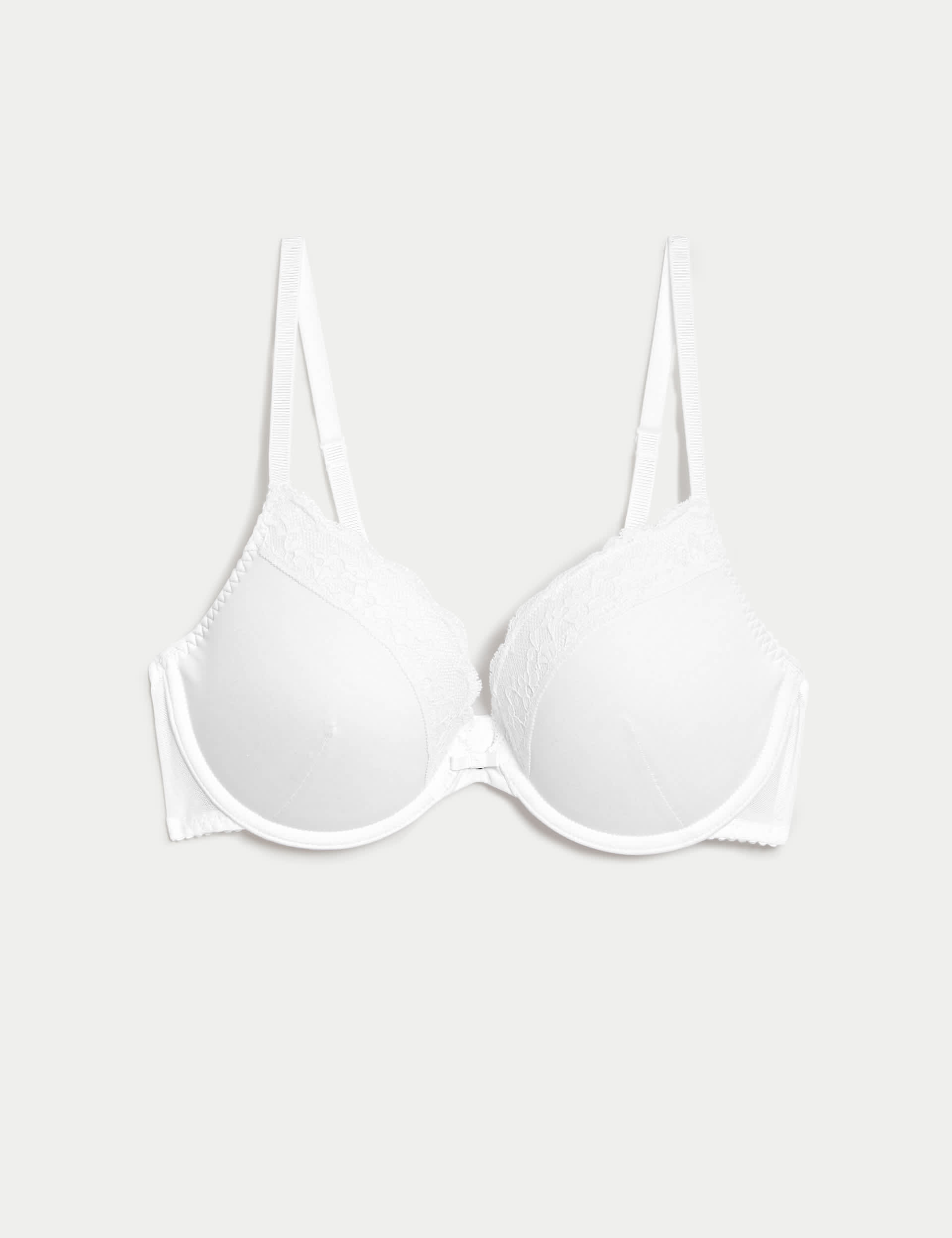 M&S Women's Lace Wired Push-Up Bra A-E - 34B - White, Black,White