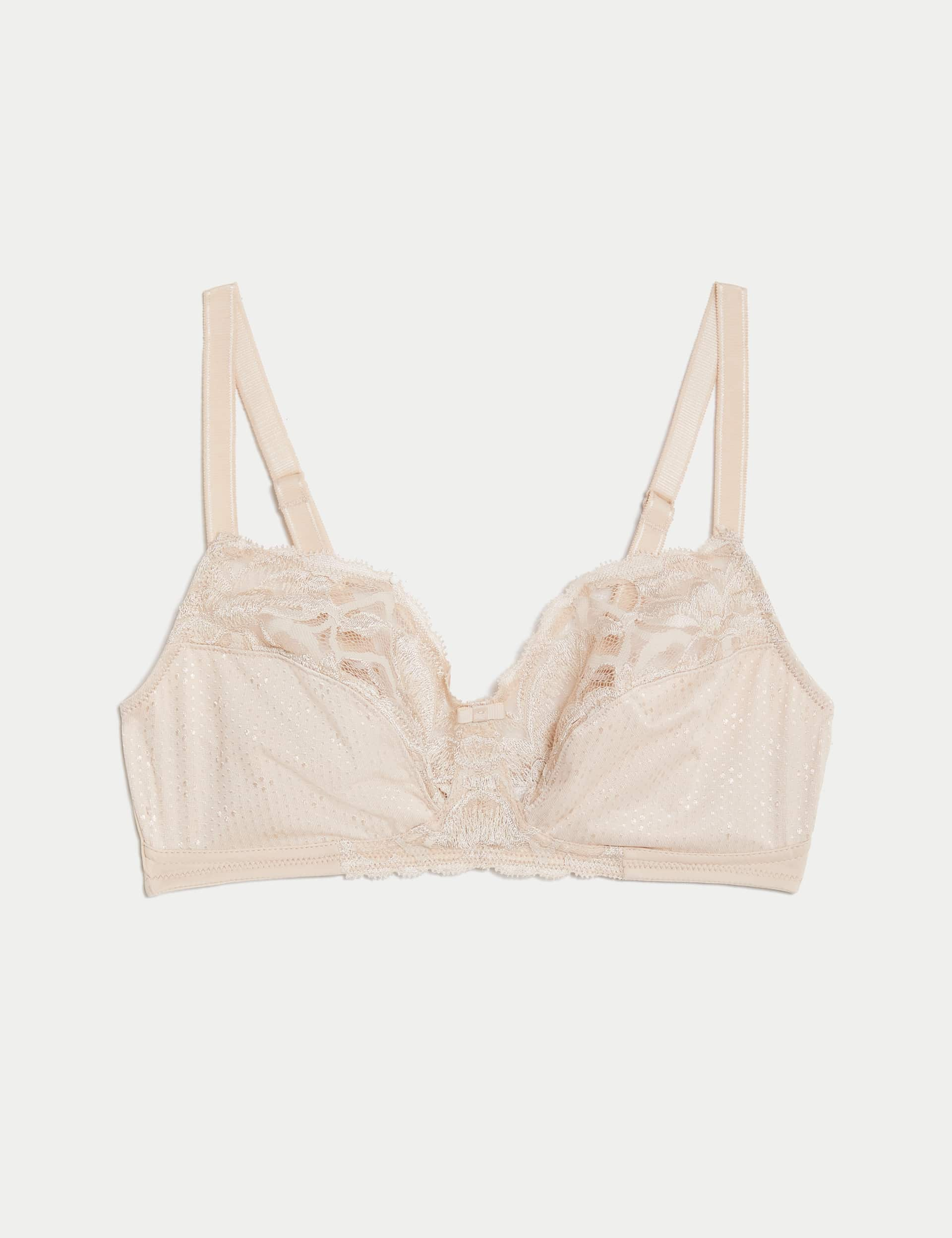 M&S Women's Wild Blooms Non-Padded Full Cup Bra A-E - 42C - Opaline, White,Opaline,Black