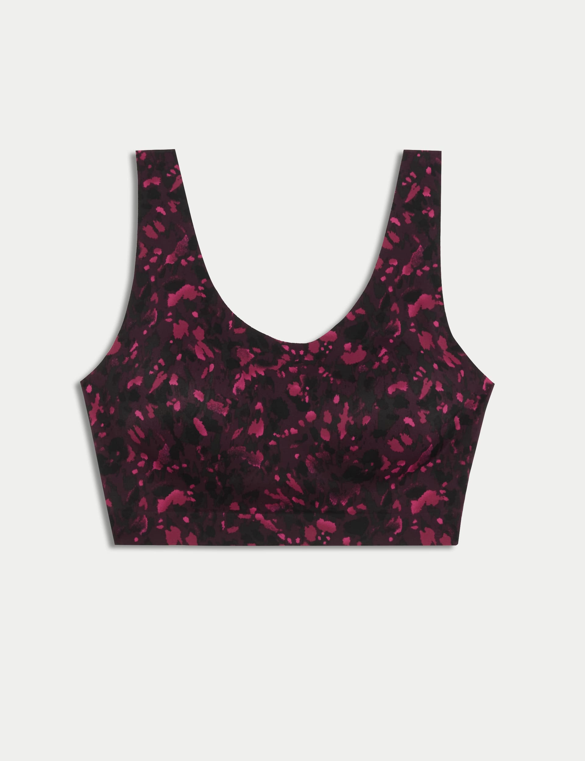 Body By M&S Women's Flexifit Non-Wired Printed Crop Top - 14 - Blackcurrant, Blackcurrant