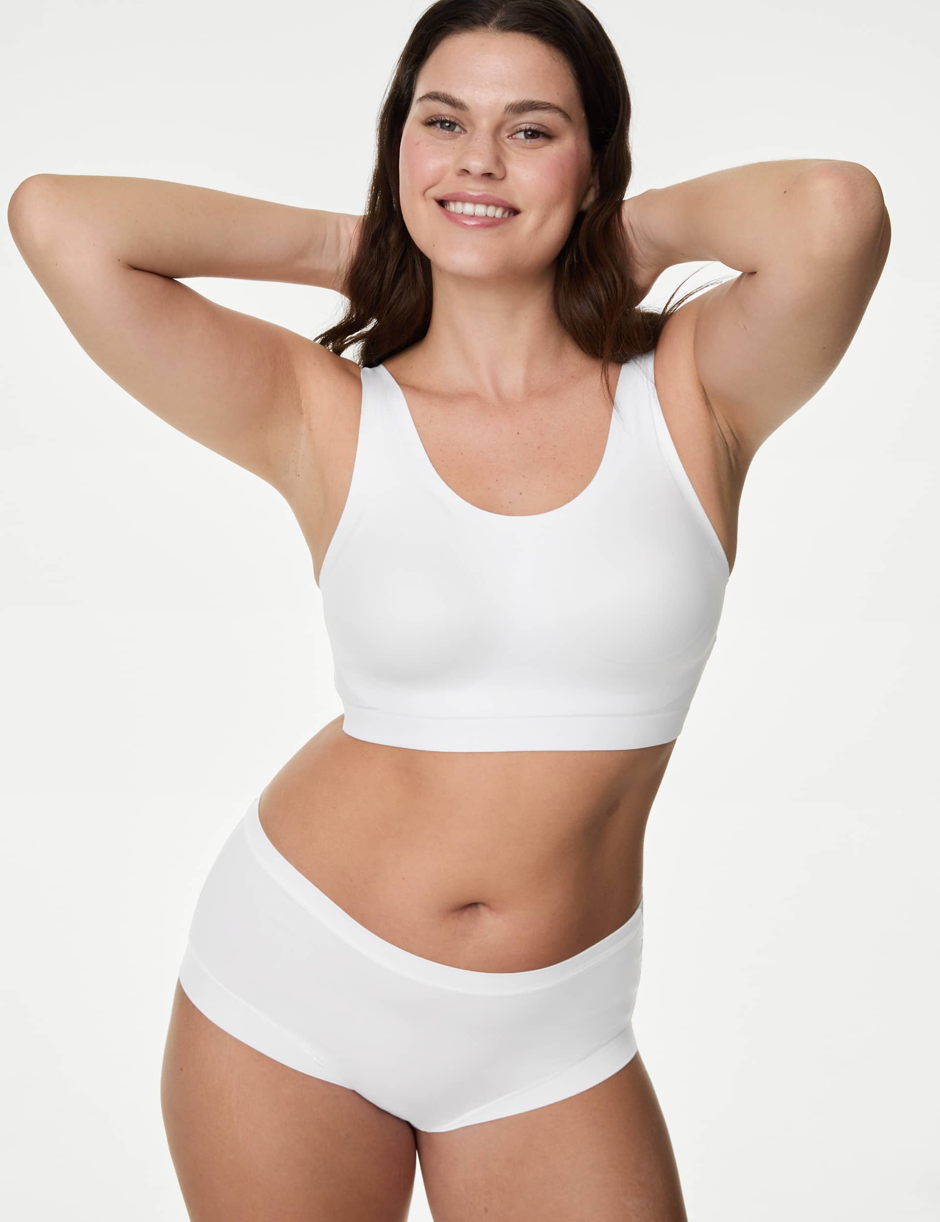 Body By M&S Neutrals Women's Flexifit Non Wired Crop Top - 14 - White, White,Black,Opaline,Topaz,Ri