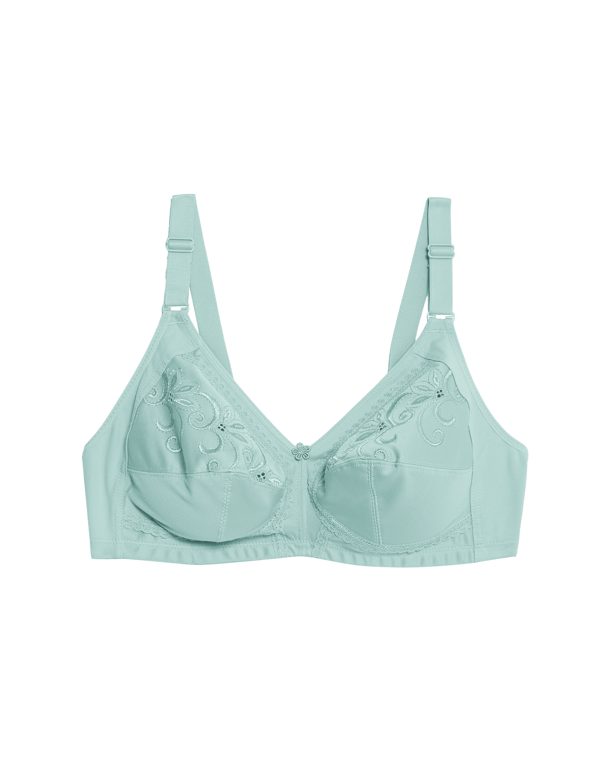 M&S Collection Women's Total Support Embroidered Full Cup Bra B-G - 38D - Dusted Mint, Cornflower,Du