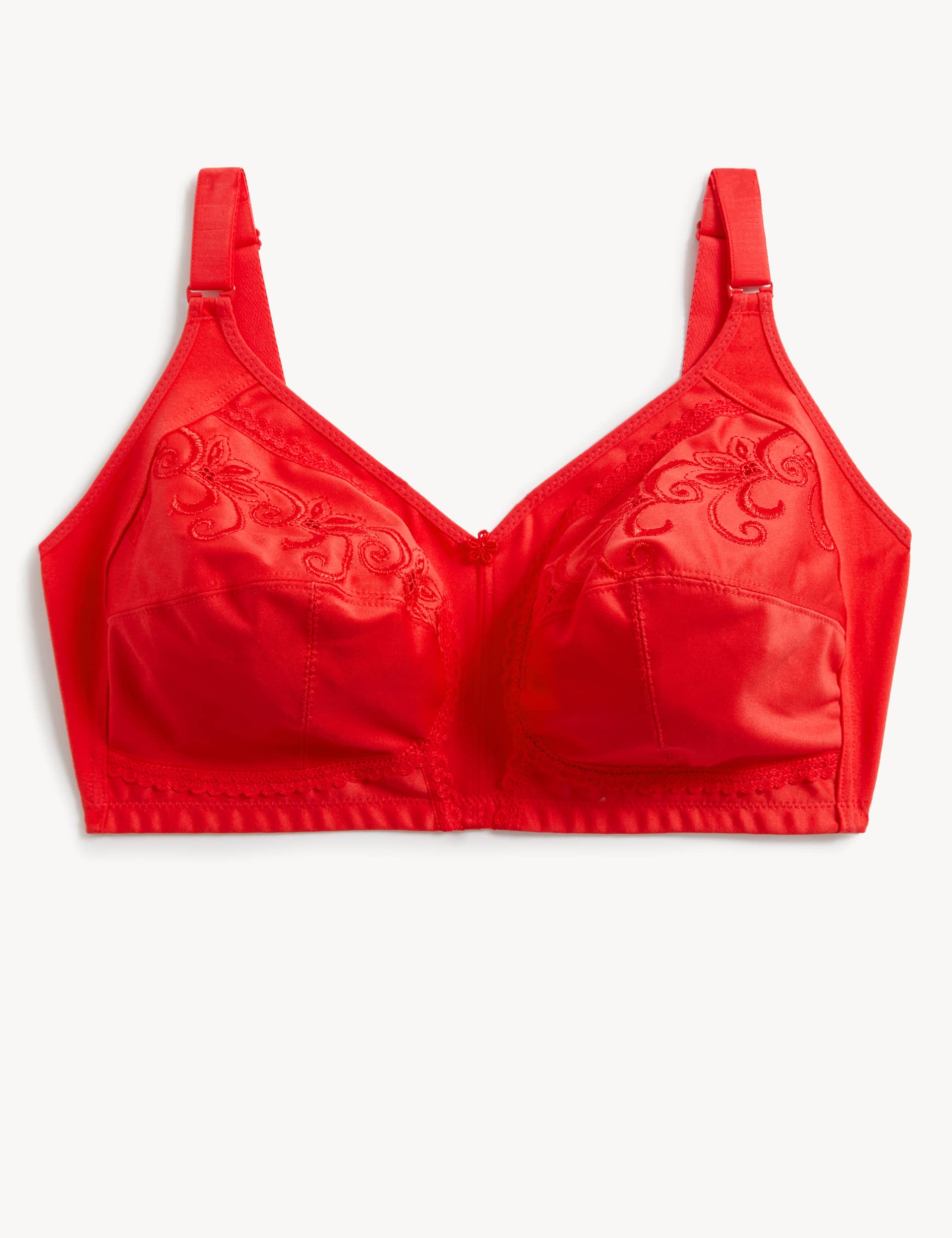 M&S Women's IBO Emb Total Support - 34DD - Bright Red, Bright Red