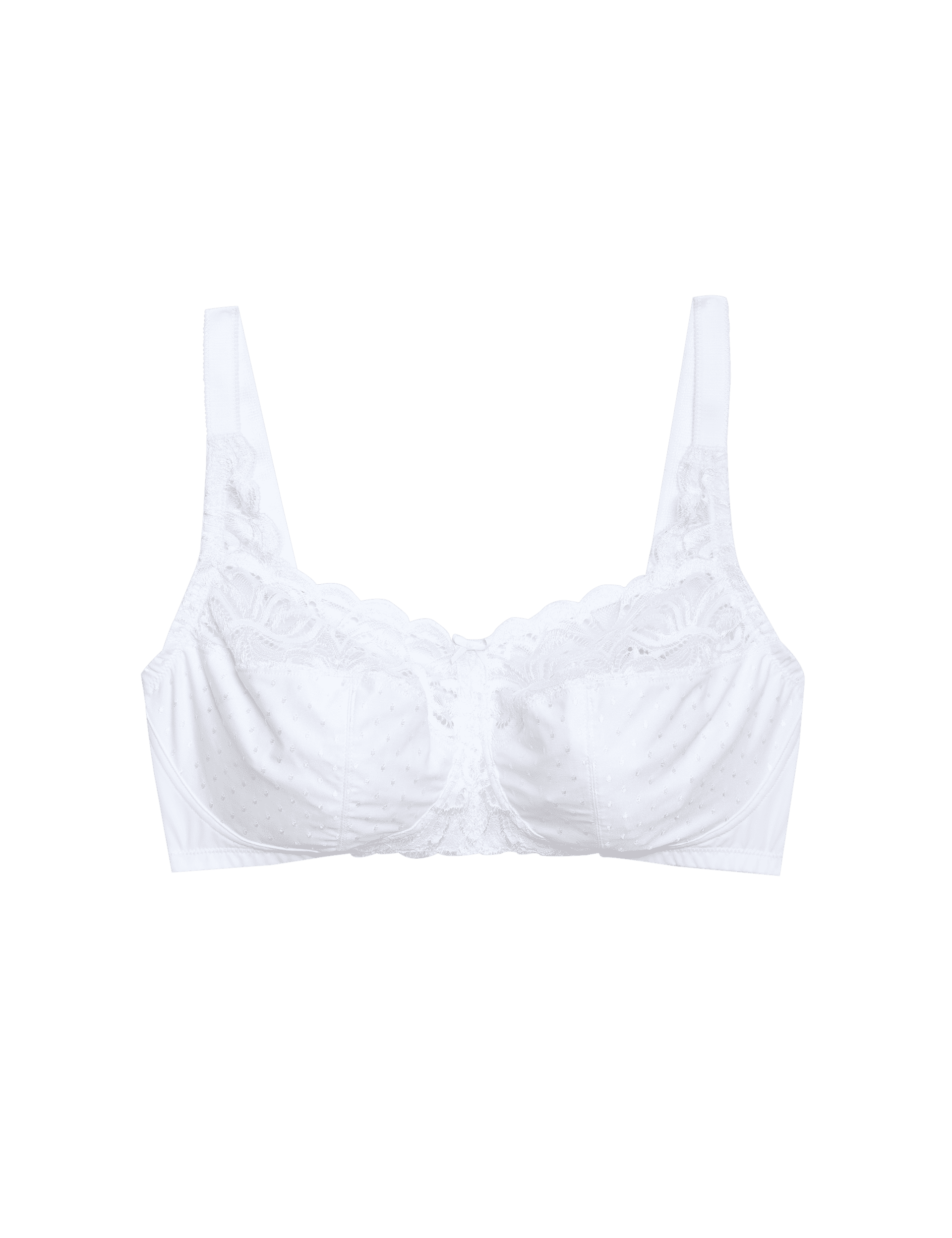 M&S Collection Women's Amelia Lace Non Wired Total Support Bra B-H - 38D - White, Black,White,Opalin