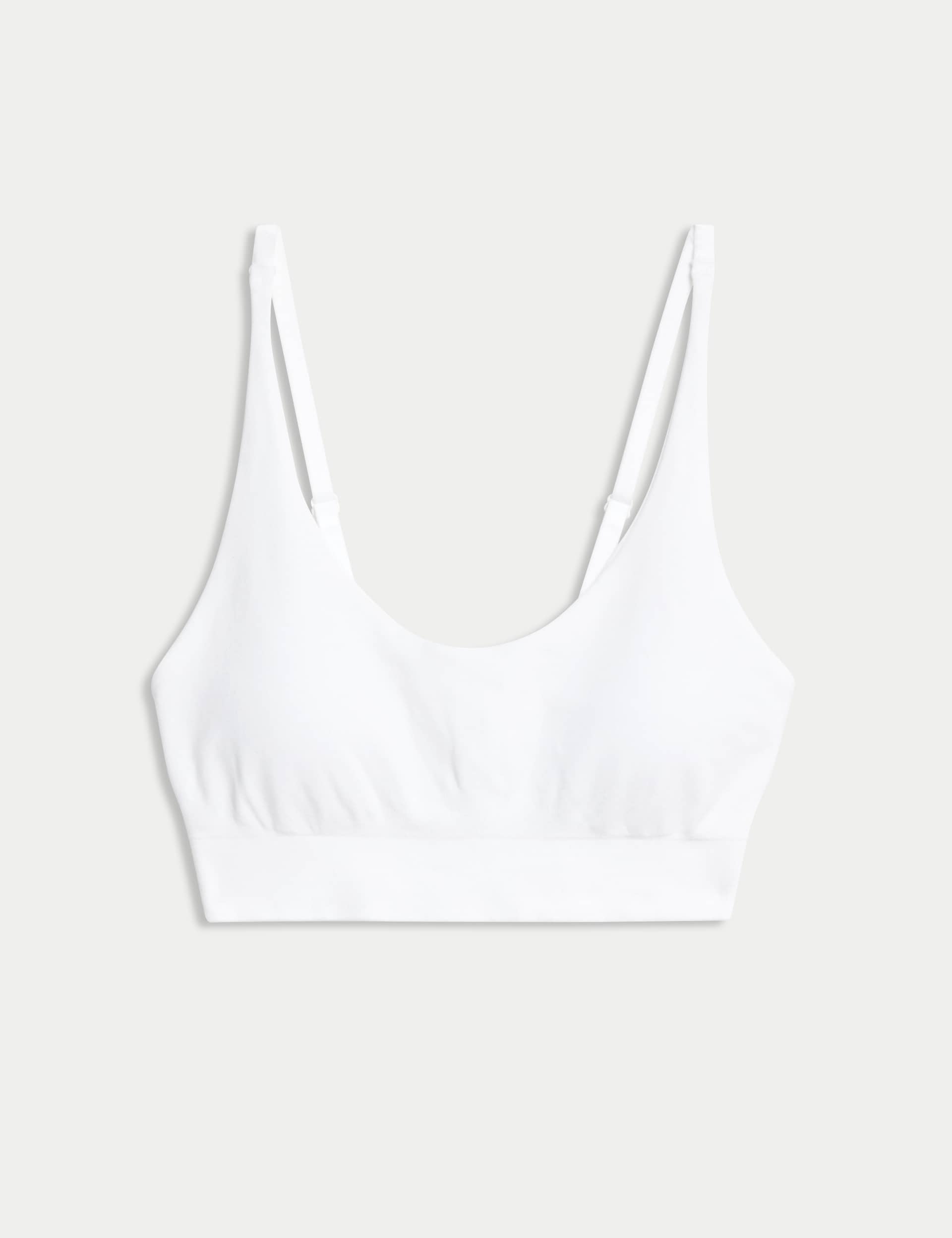 M&S Women's Seamless Non Wired First Bralette - White, Black,White,Blue Mix,Pink Mix