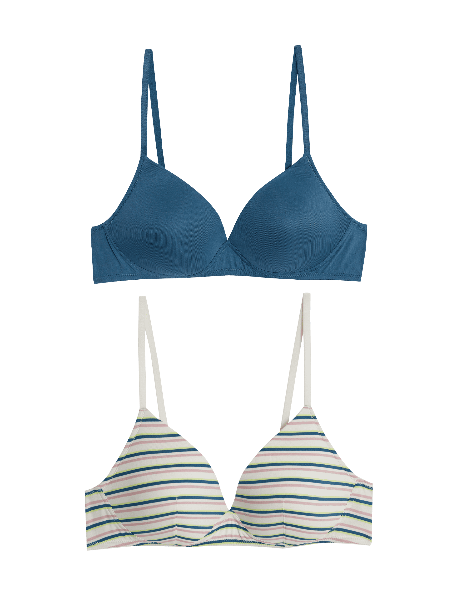 M&S Collection Women's 2 Pack Padded First Bras (AA-D) - 32B - Ecru Mix, Ecru Mix