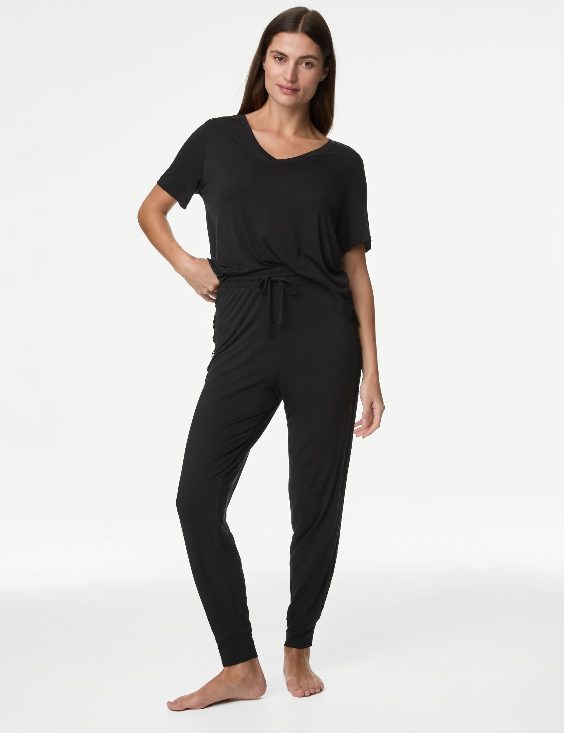 Body By M&S Women's Body Soft  Lace Detail Lounge Joggers