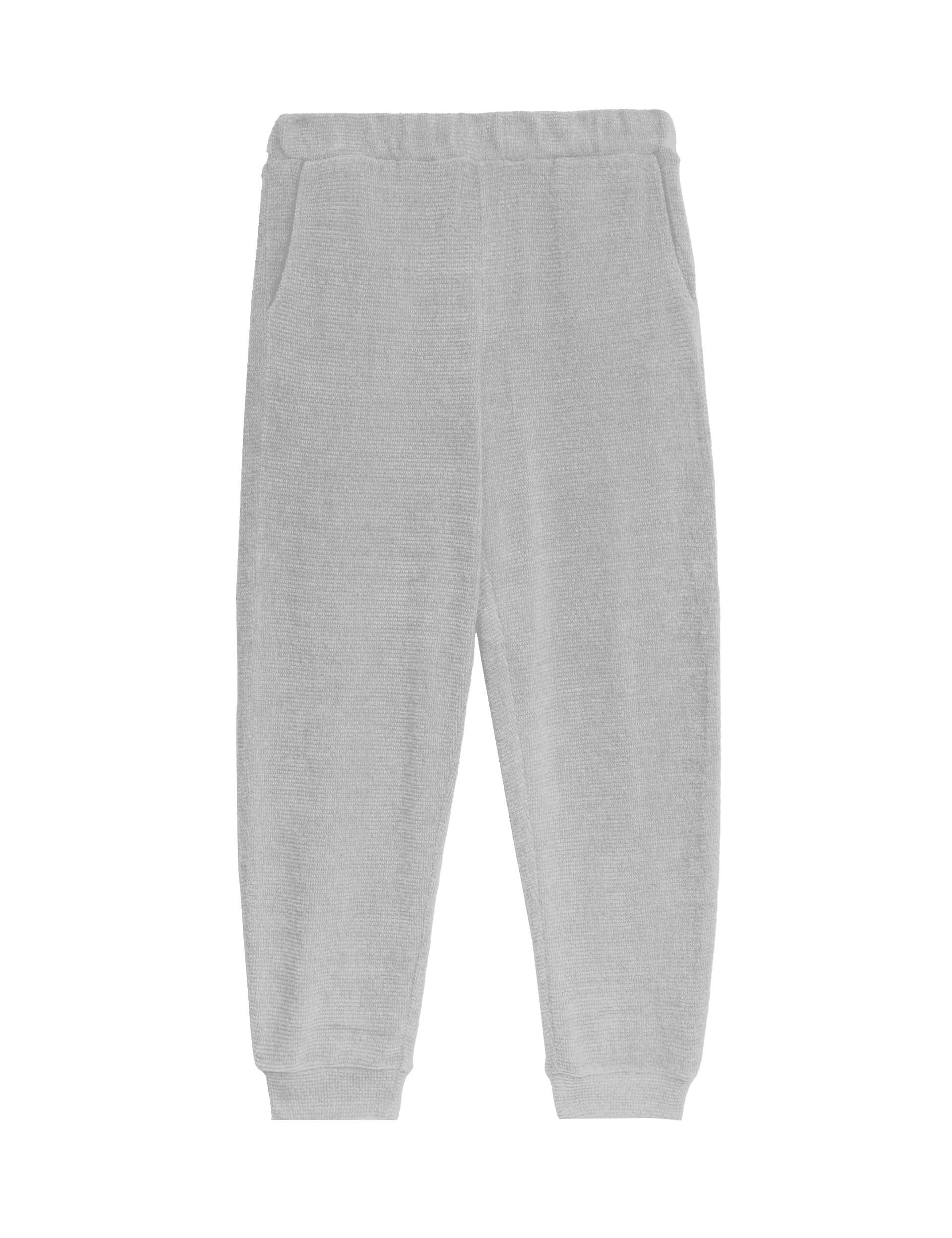 Body By M&S Women's Feather Knit Cuffed Hem Joggers - LREG - Silver Grey, Silver Grey,Dusty Pink