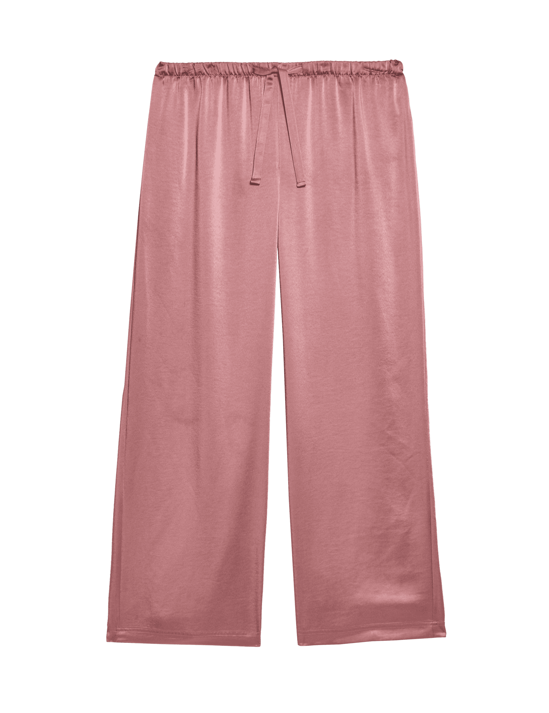 Body By M&S Women's Dream Satin Wide Leg Pyjama Bottoms - 12REG - Dusty Pink, Dusty Pink