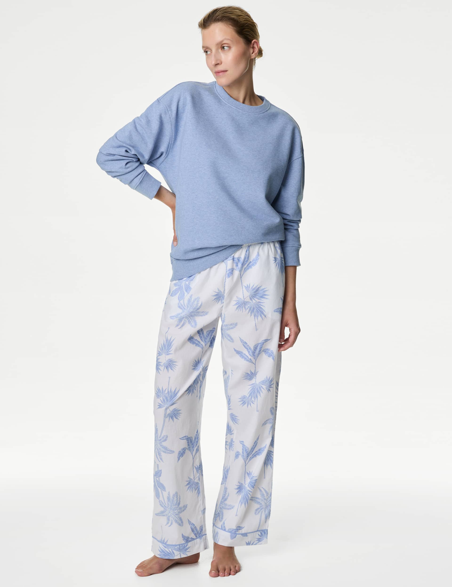 Body By M&S Women's Cool Comfort Printed Pyjama Set - 12 - Blue Mix, Blue Mix