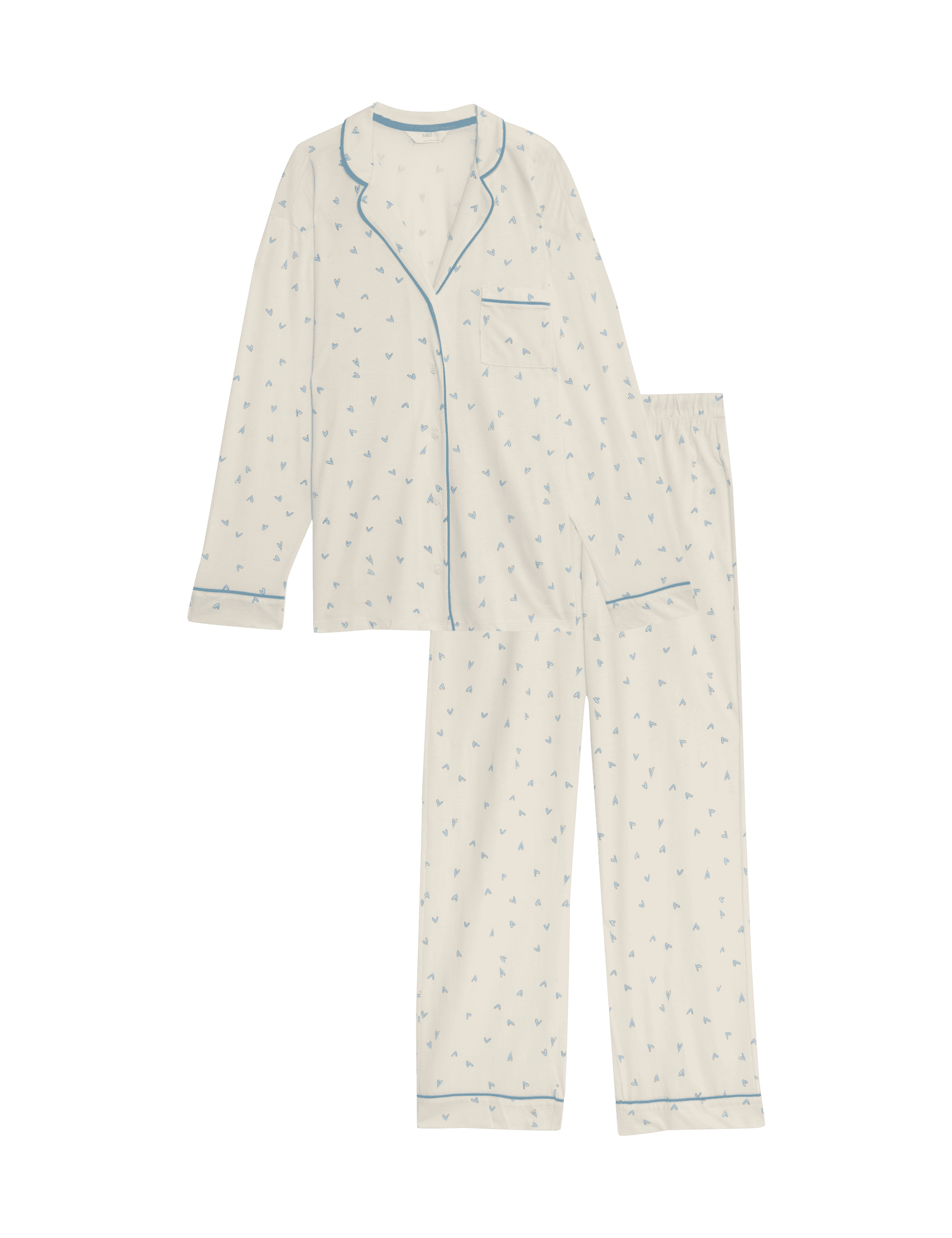 M&S Collection Women's Cool Comfort Printed Pyjamas - Ivory Mix, Grey Mix,Ivory Mix