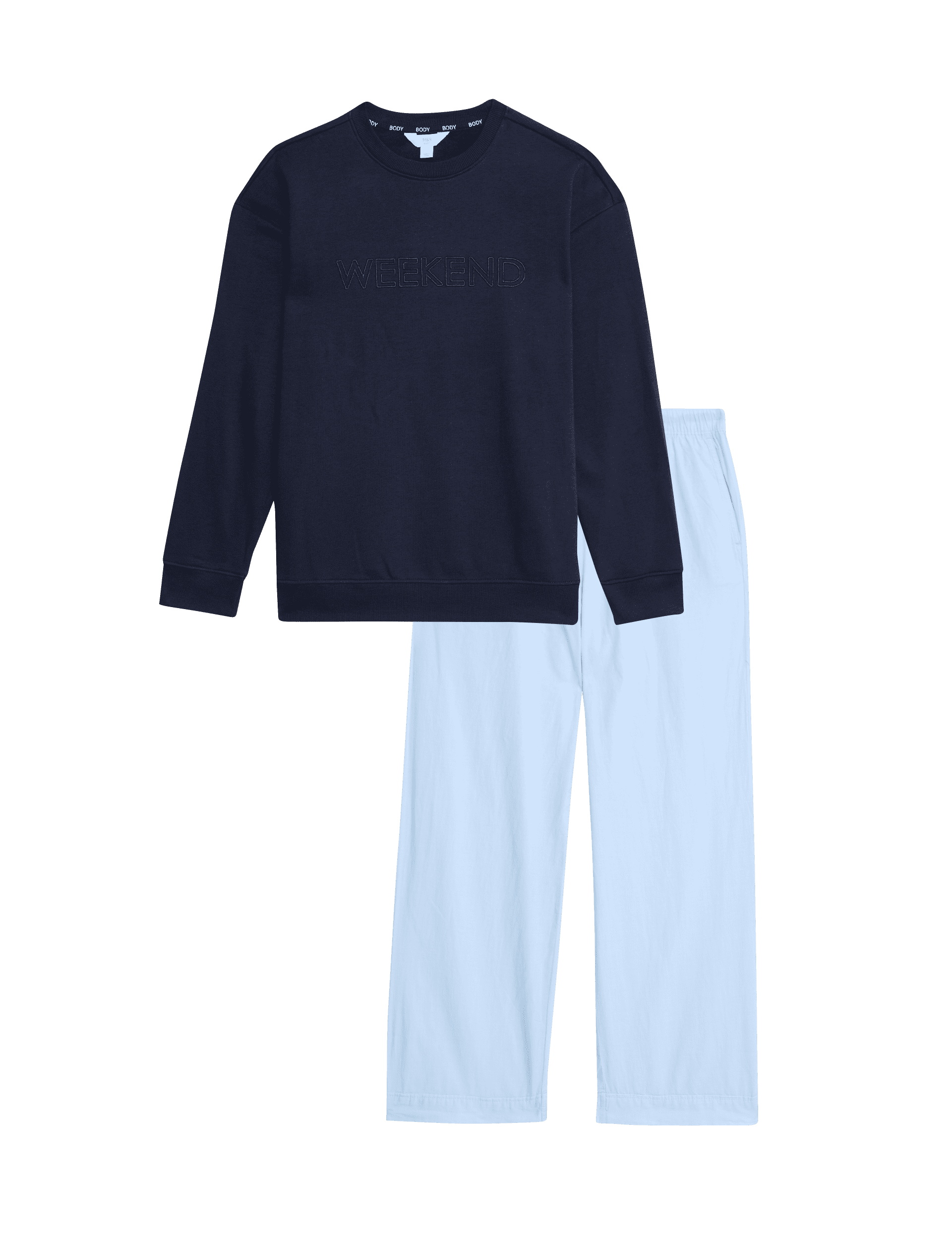 Body By M&S Women's Cool Comfort Pyjama Set - 12REG - Navy Mix, Navy Mix