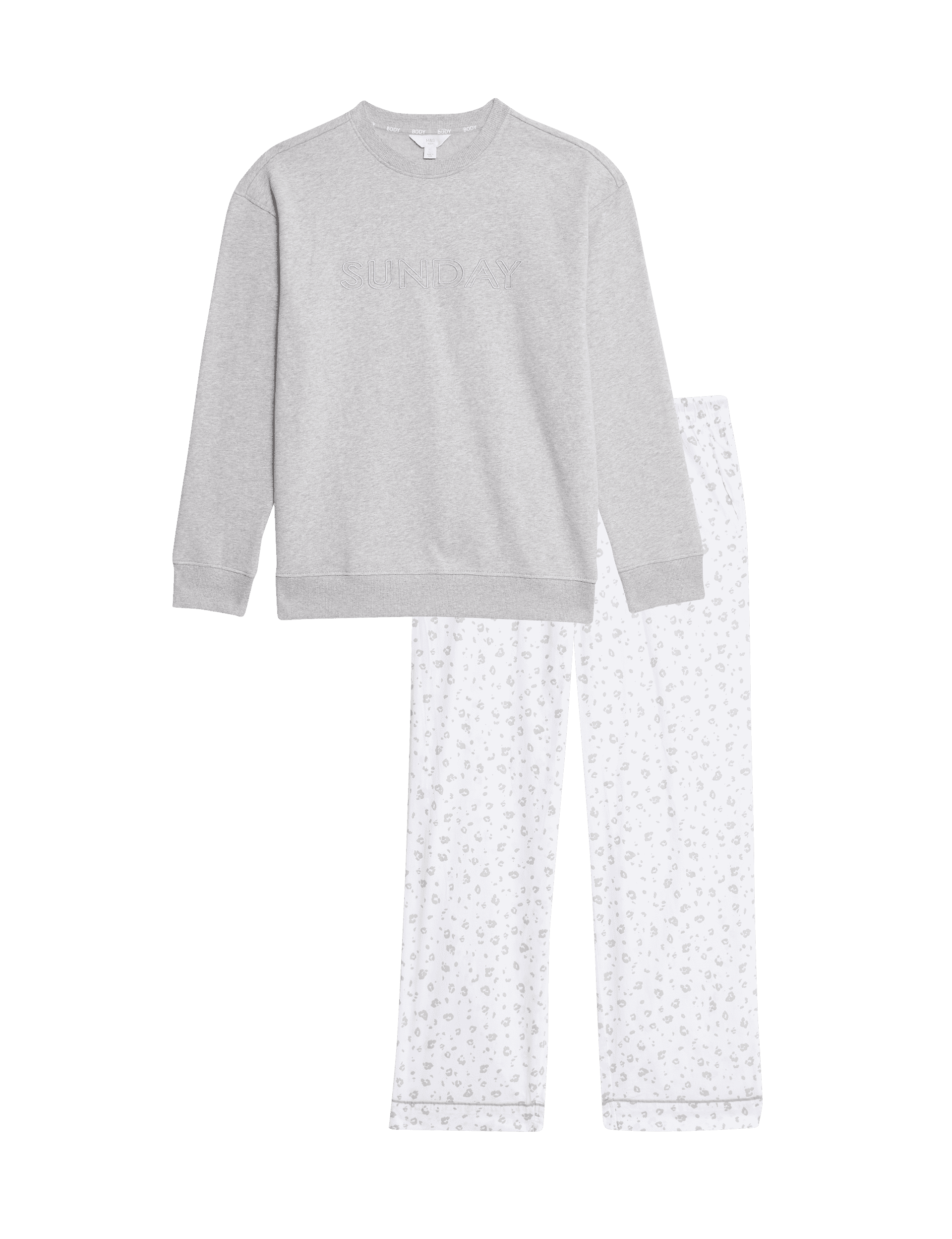 Body By M&S Women's Cool Comfort Printed Pyjama Set - 12REG - Grey Mix, Grey Mix