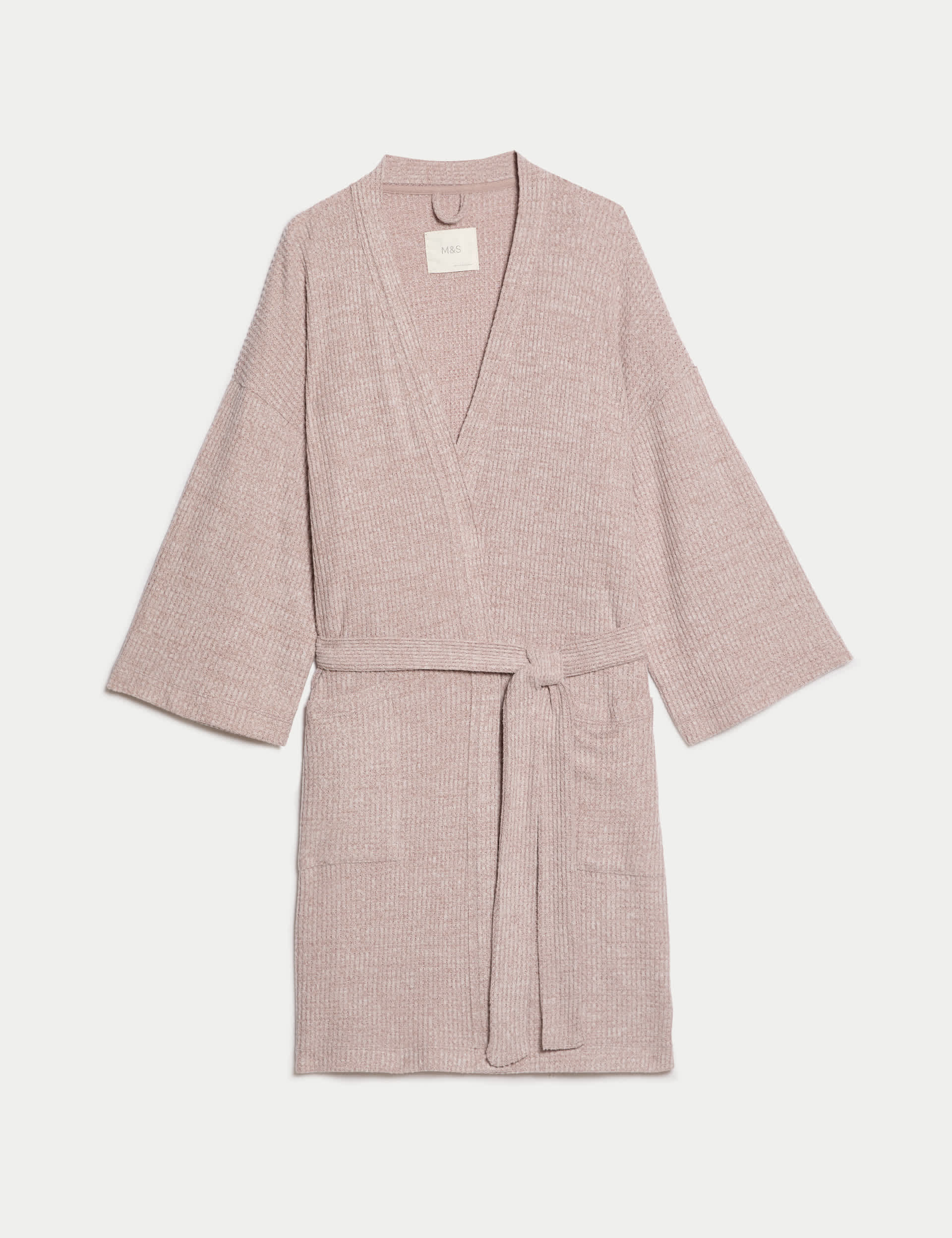 M&S Women's Cosy Waffle Dressing Gown - M - Nutmeg, Green,Nutmeg