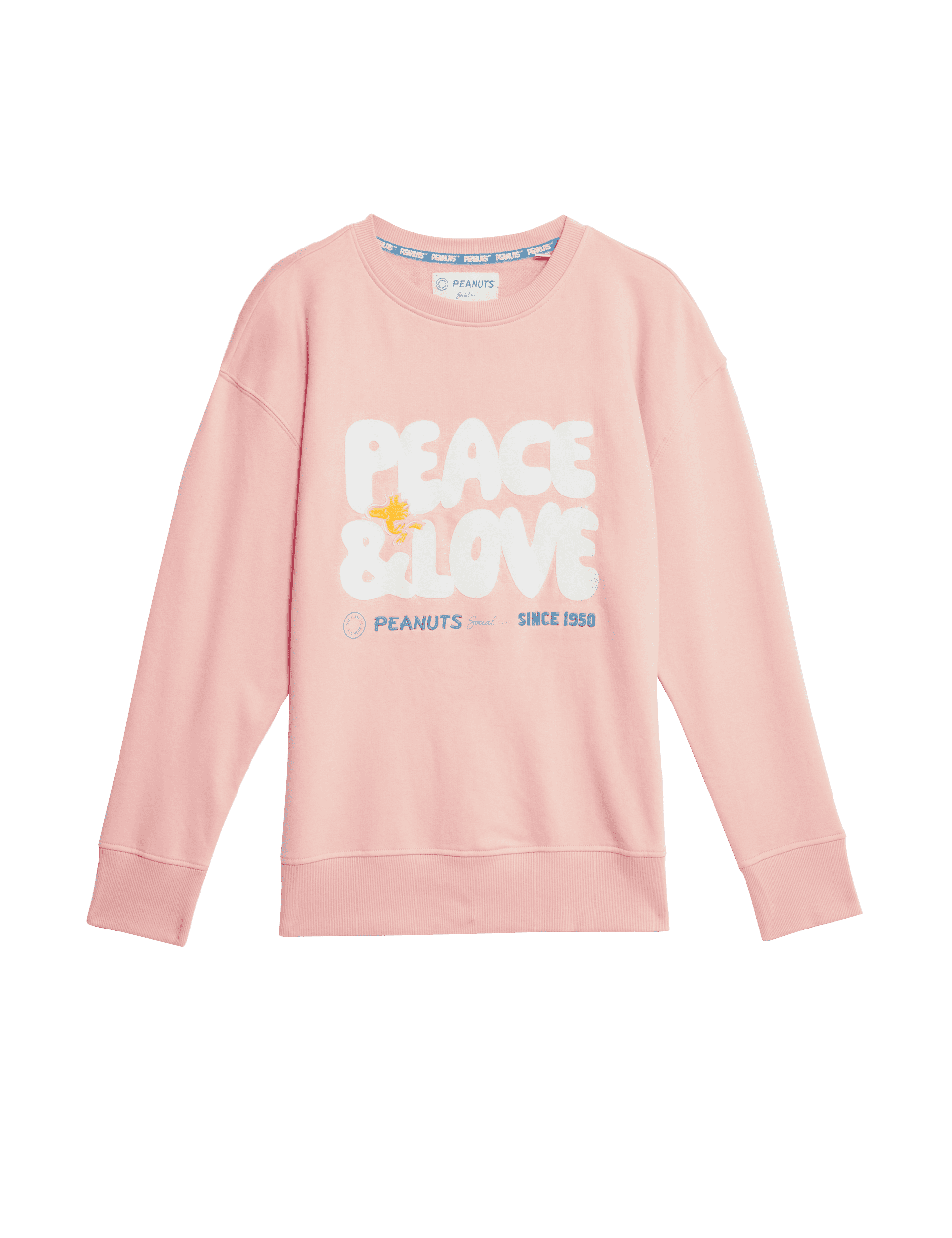 M&S Collection Women's Cotton Rich Peanuts Lounge Sweatshirt - M - Peach, Peach