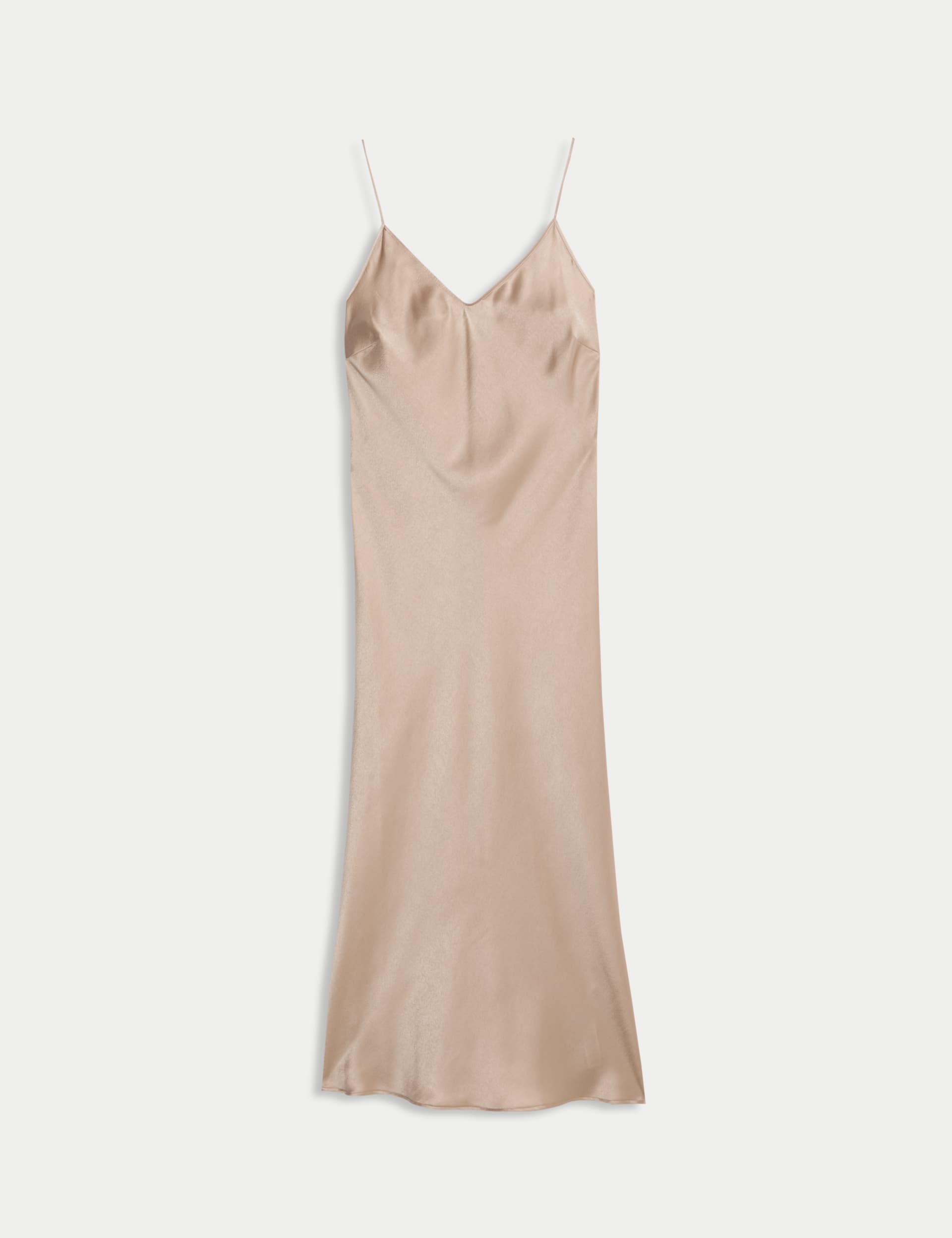 M&S Women's Satin Chemise - 14 - Fawn, Dark Bottle,Pink Fizz,Fawn