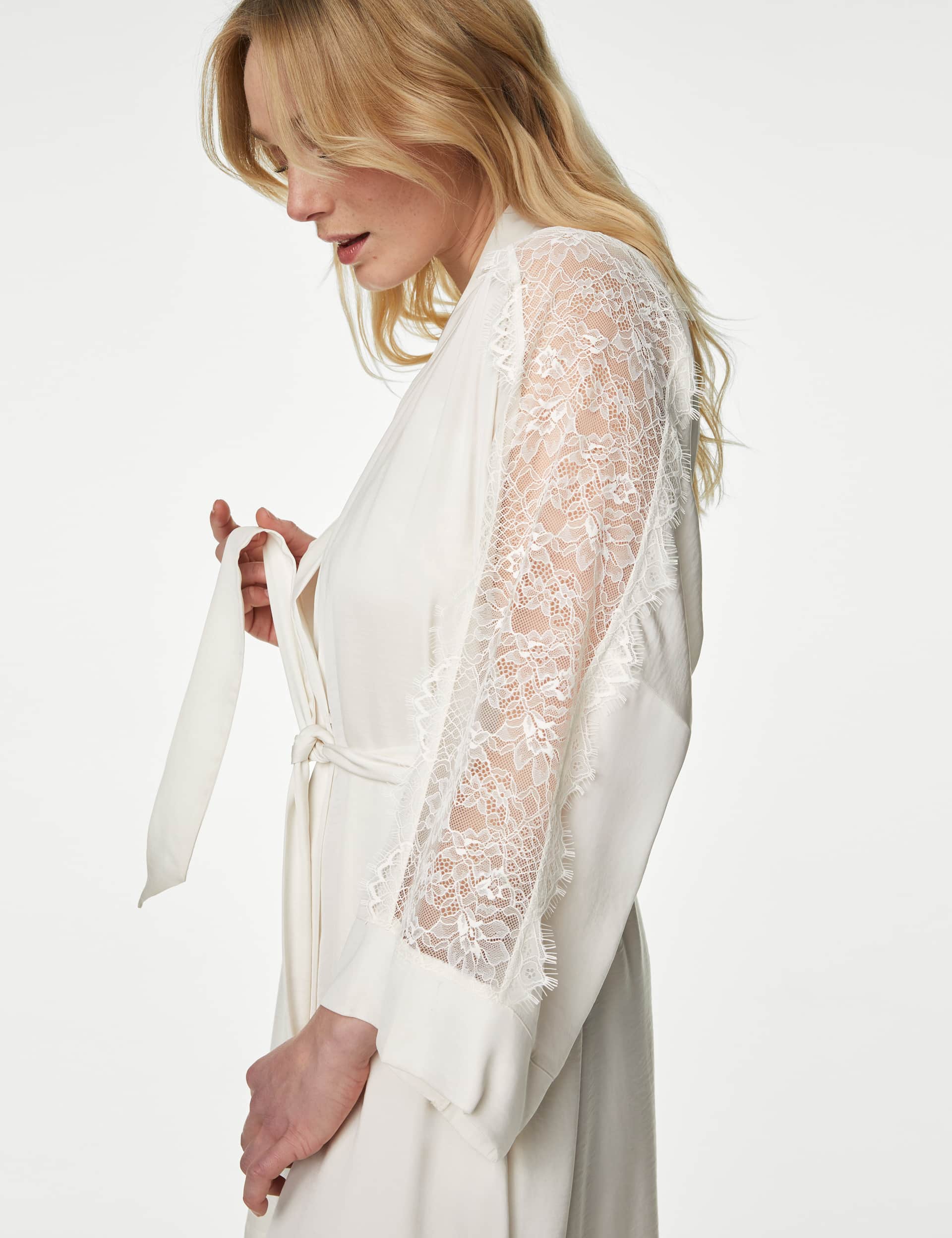 M&S Women's Dream Satin  Lace Wrap