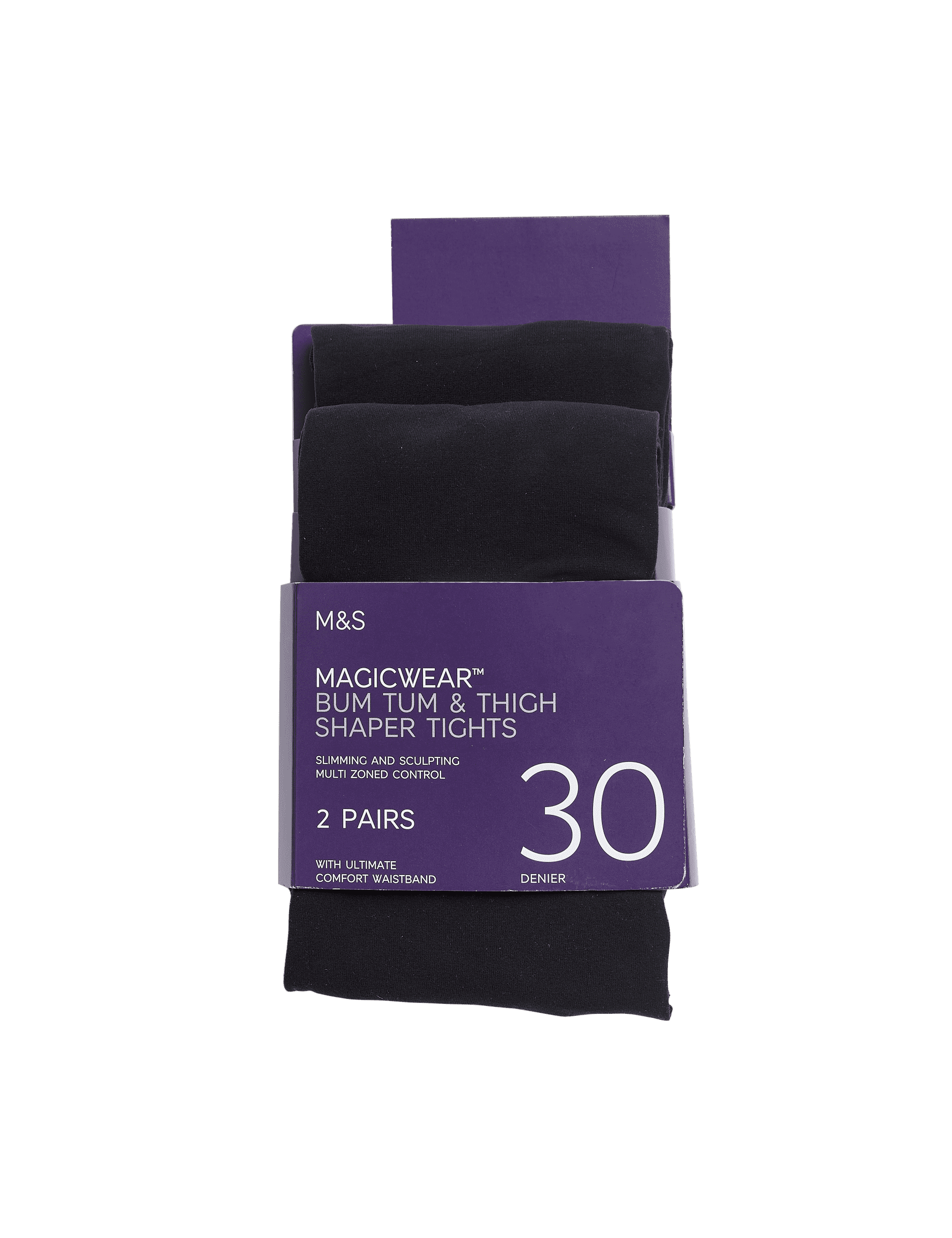 M&S Collection Women's 2 Pack 30 Denier Magicwear Opaque Tights - L - Black, Black