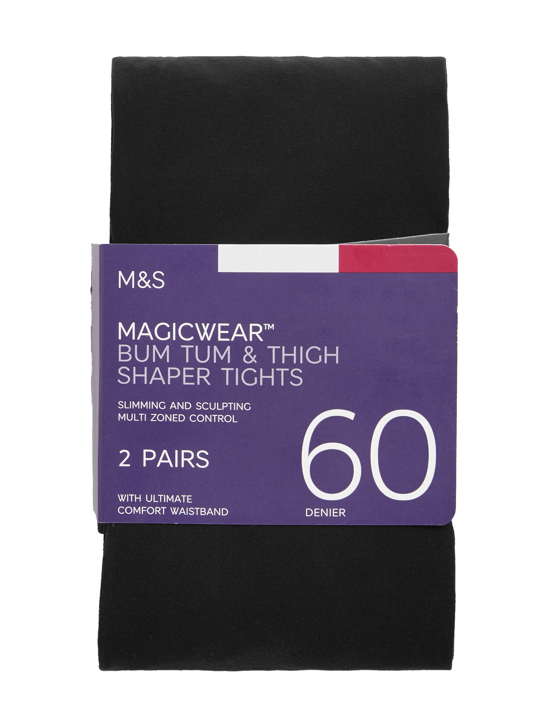 M&S Collection Women's 2 Pack 60 Denier Magicwear Opaque Tights - Black, Black