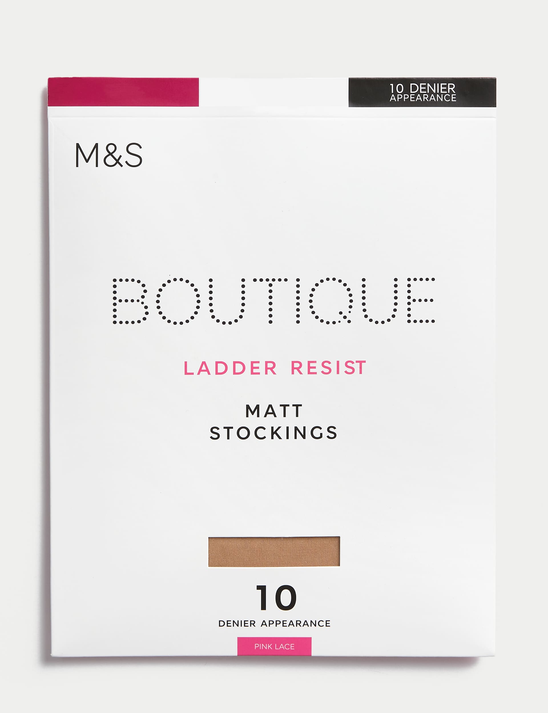 Boutique Women's 10 Denier Ladder Resist Matt Stockings - Pink Mix, Pink Mix