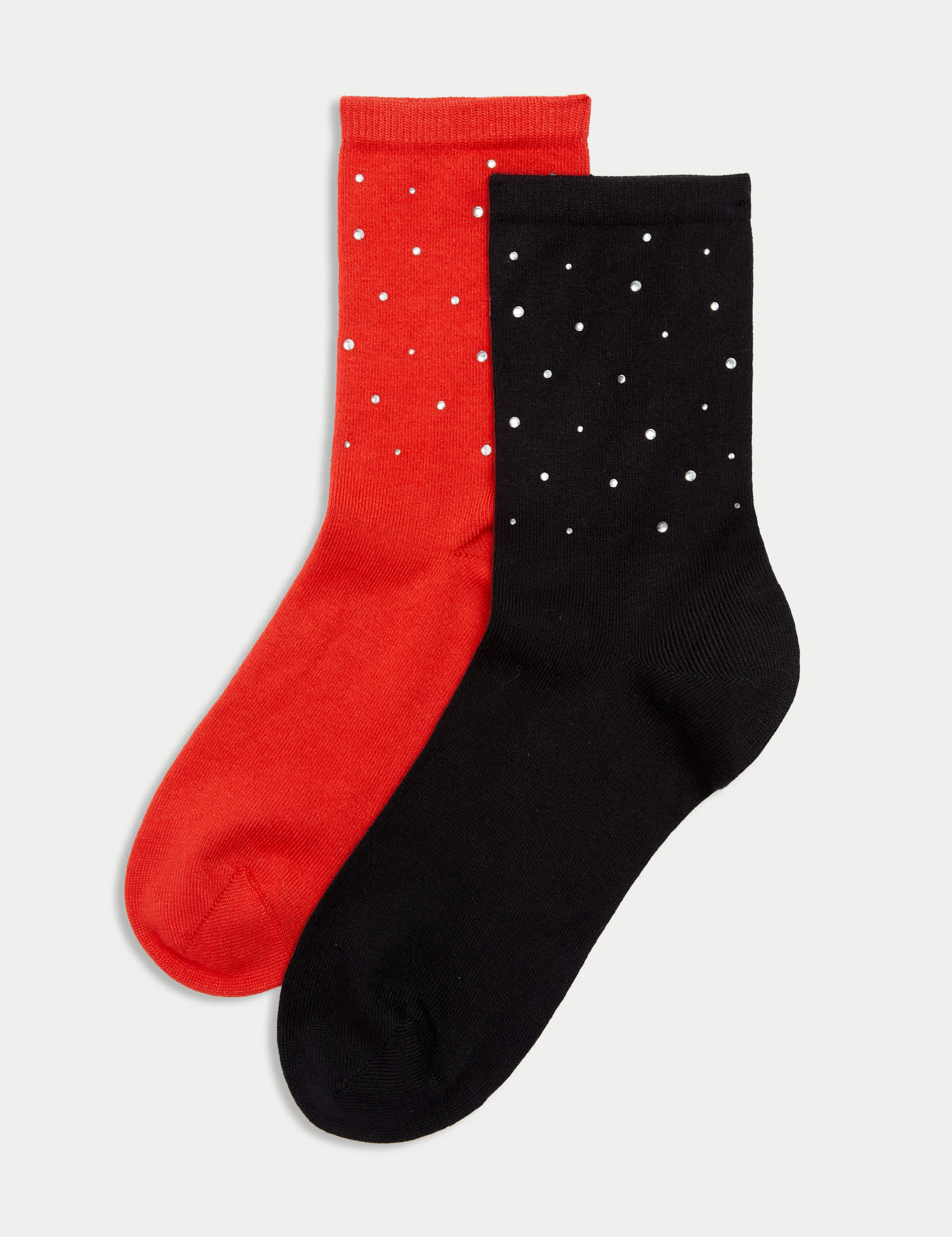 M&S Women's 2pk Sumptuously Soft Ankle High Socks - 6-8 - Red, Red