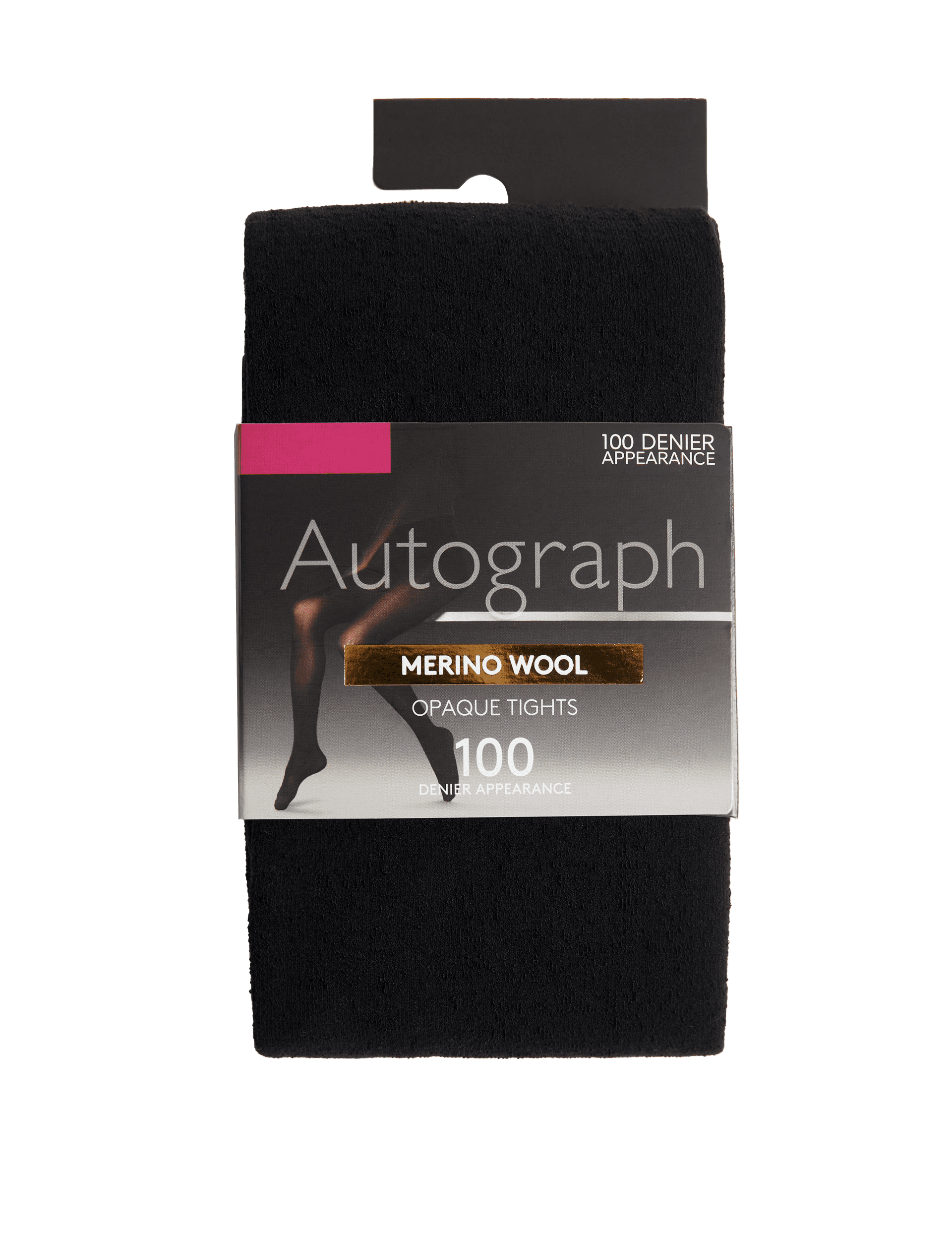 Autograph Women's 100 Denier Merino Wool Opaque Tights - Black, Black