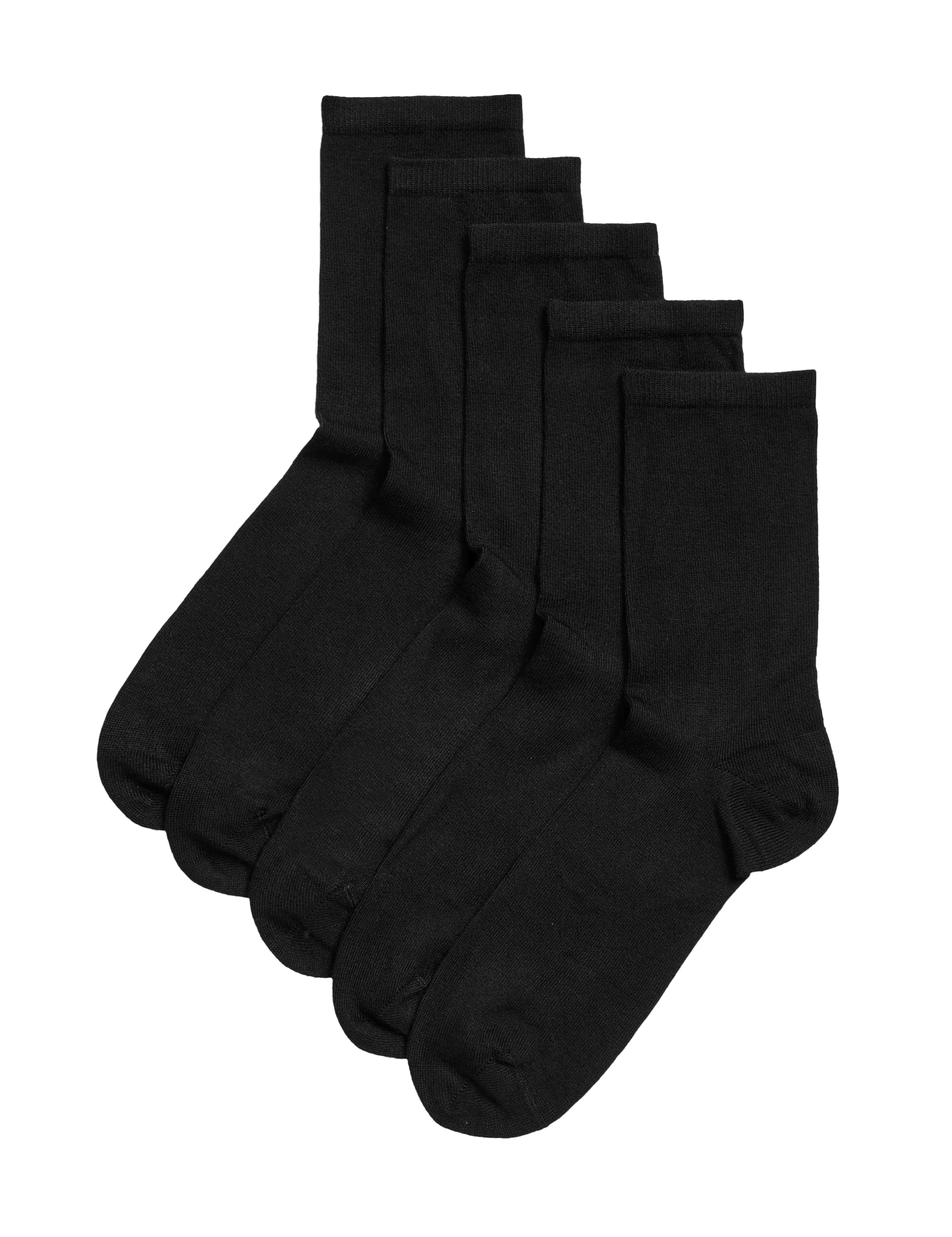 M&S Collection Women's 5pk Sumptuously Soft Ankle Socks - 6-8 - Black, Navy Mix,Black,Grey Marl,Cho