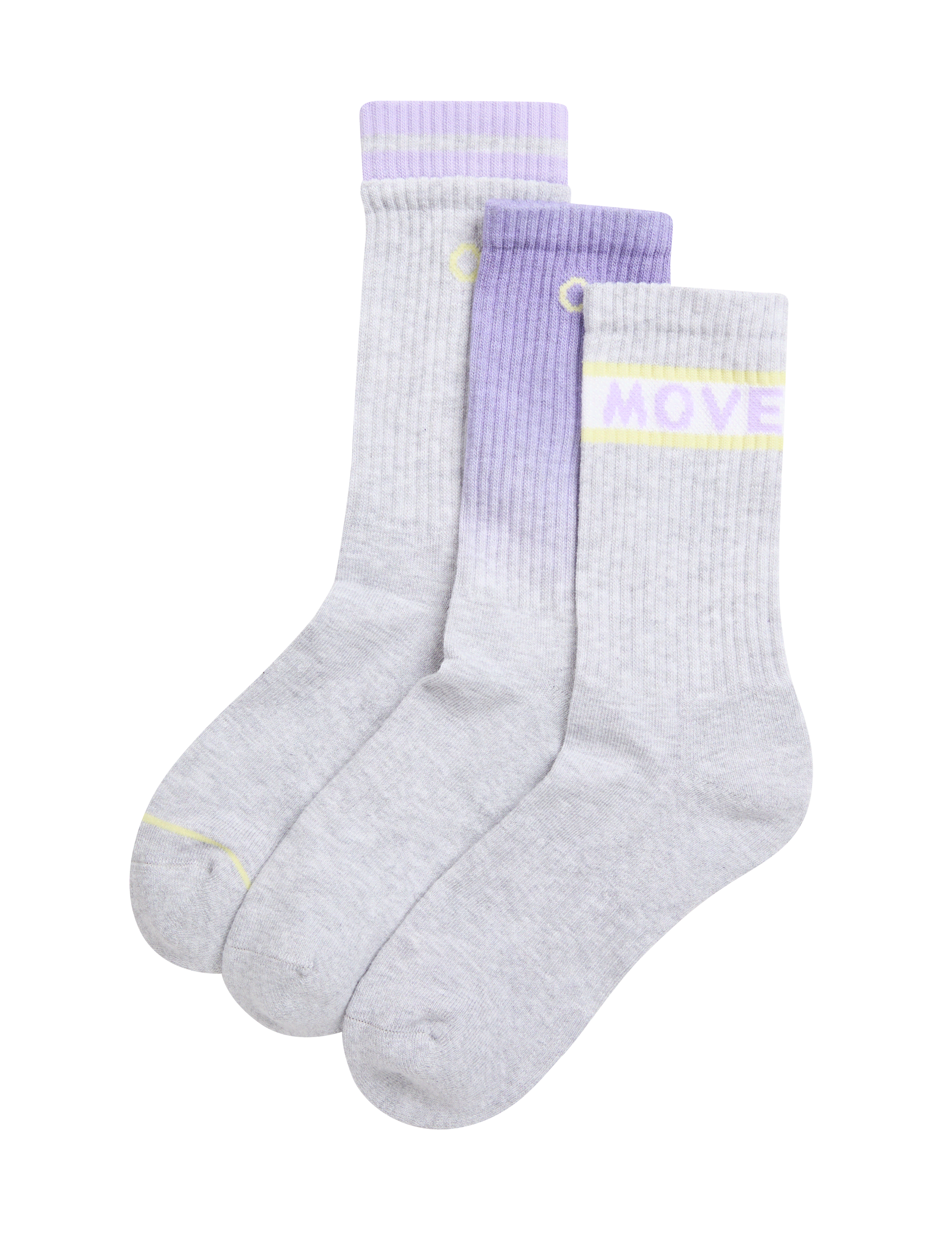 Goodmove Women's 3pk Cotton Blend Ankle High Socks - 6-8 - Purple Mix, Antique Cream,Purple Mix