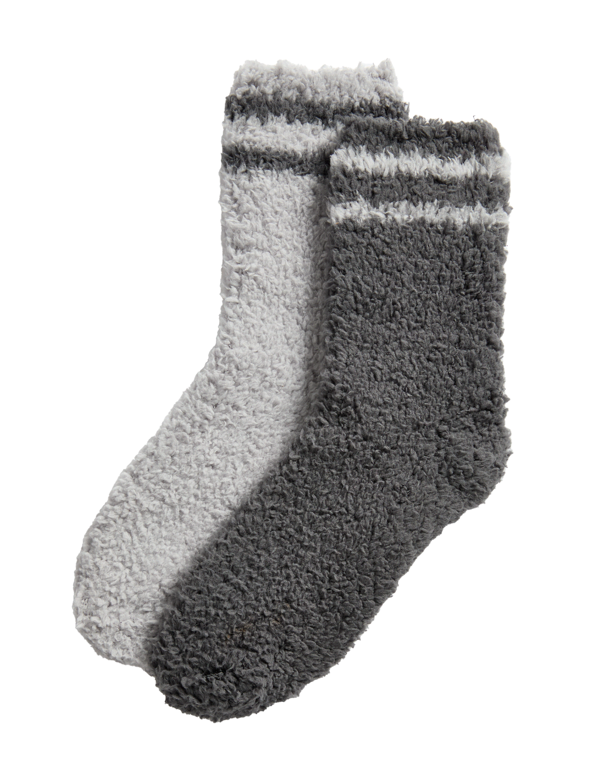 M&S Collection Women's 2 Pack Cosy Borg Ankle High Socks - 6-8 - Grey Mix, Grey Mix,Green Mix