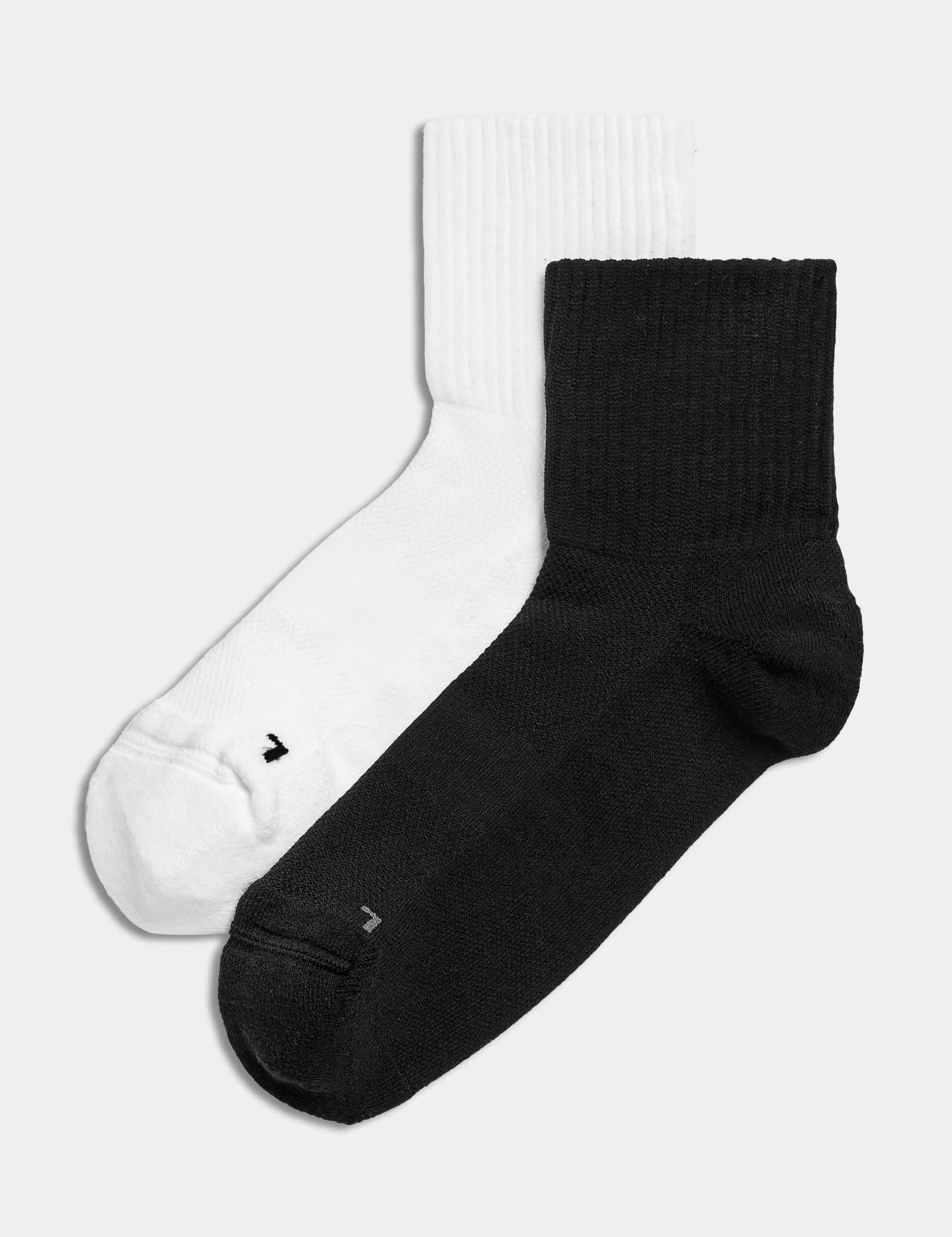 Goodmove Women's 2pk Blister Resist Ankle High Socks - 6-8 - White Mix, White Mix