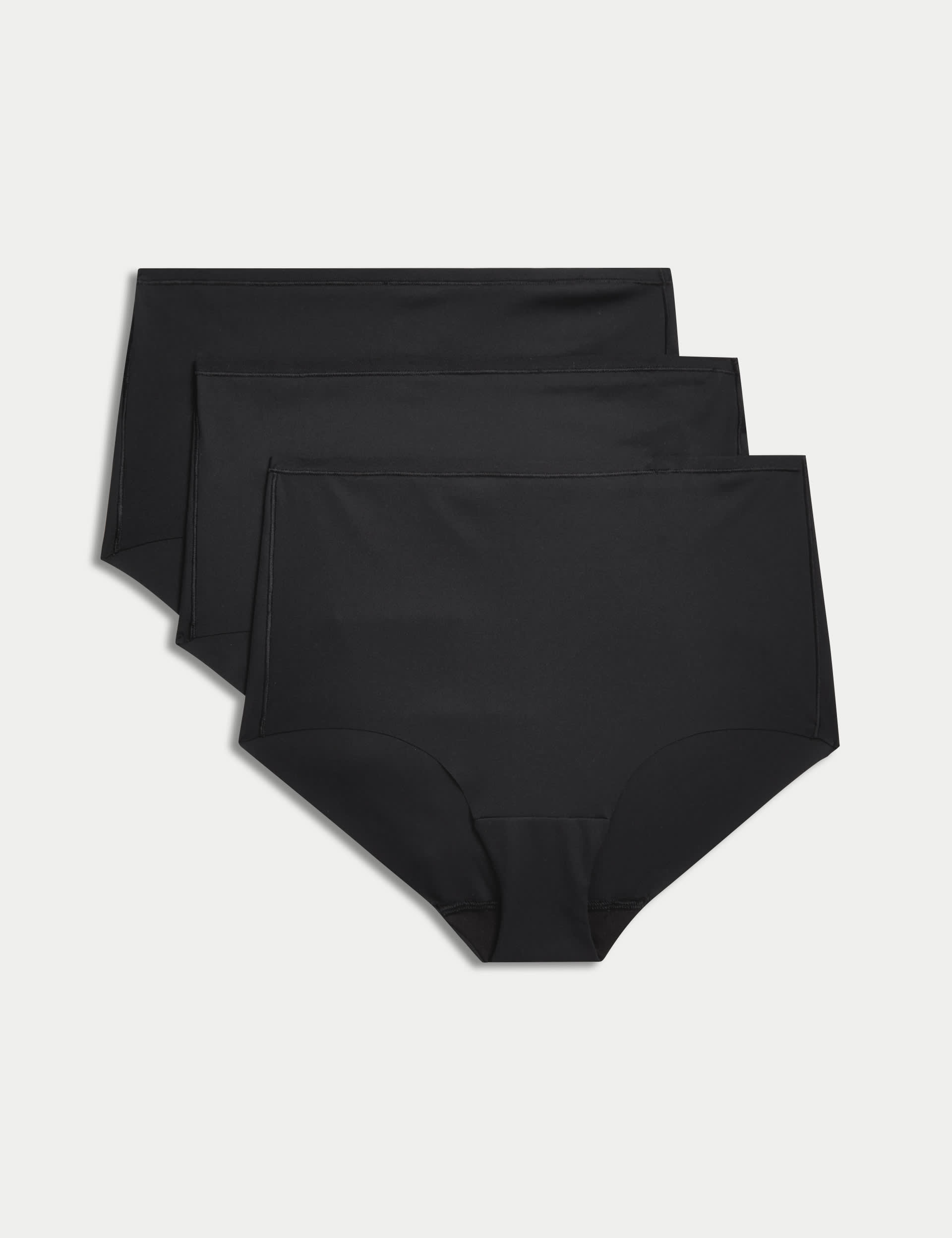 Body By M&S Women's 3pk Flexifit No VPL High Rise Shorts - 12 - Black, Opaline,Rose Quartz,Black,To