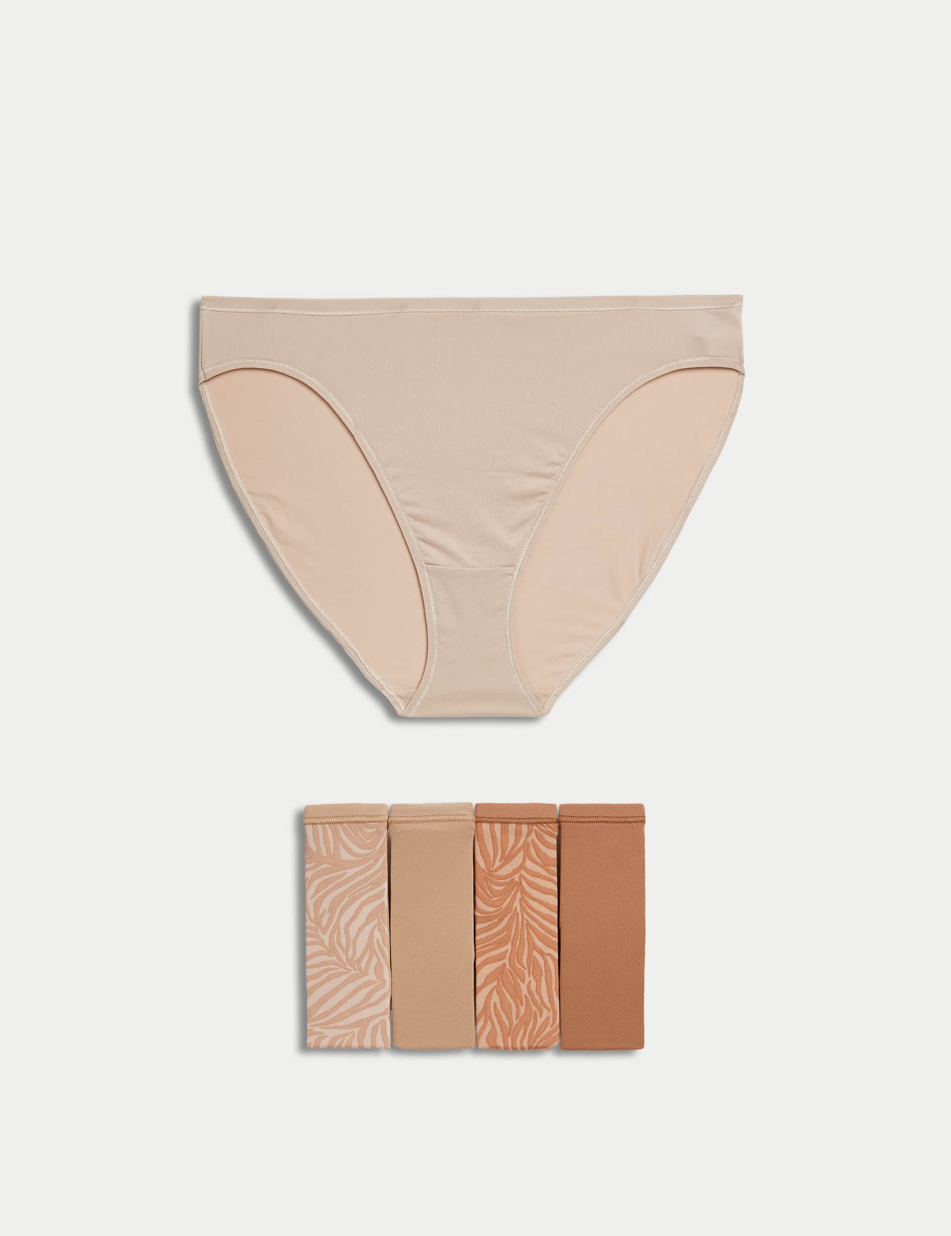 M&S Women's 5pk No VPL Microfibre High Leg Knickers