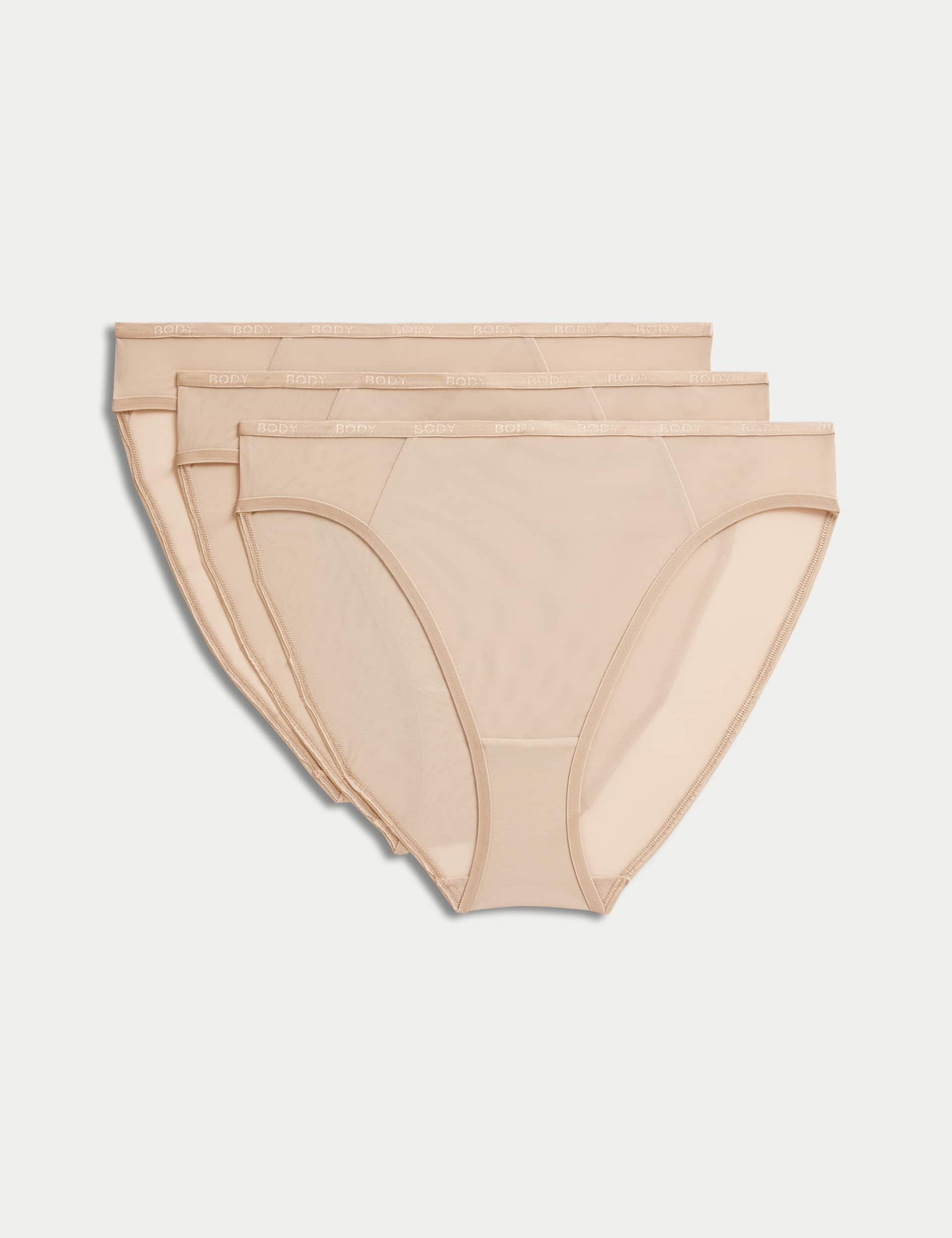 Body By M&S Women's 3pk Flexifit Sheer High Leg Knickers - 14 - Rose Quartz, Rose Quartz,Cyclamen,B