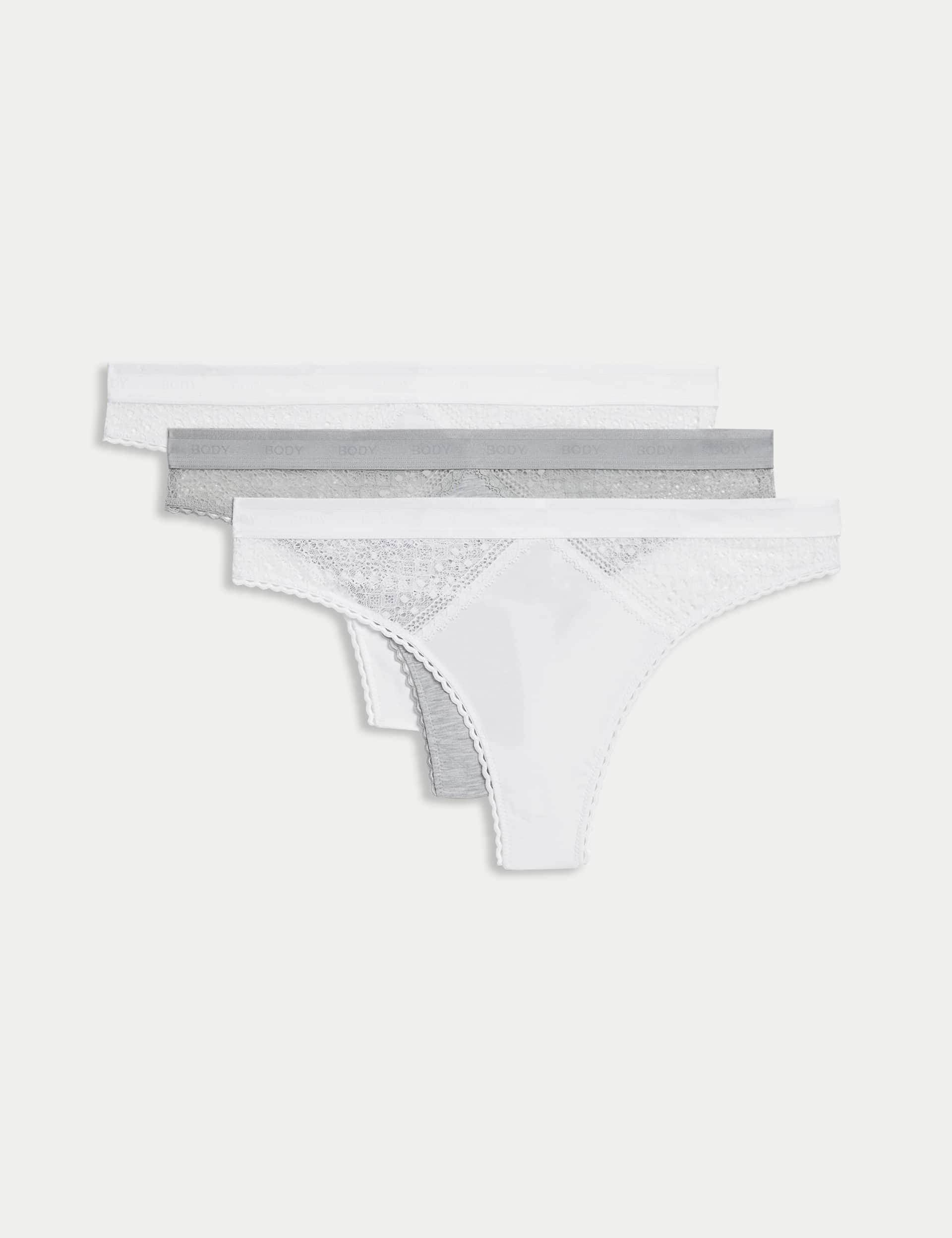Body By M&S Women's 3pk Cotton with Cool Comfort  Thongs