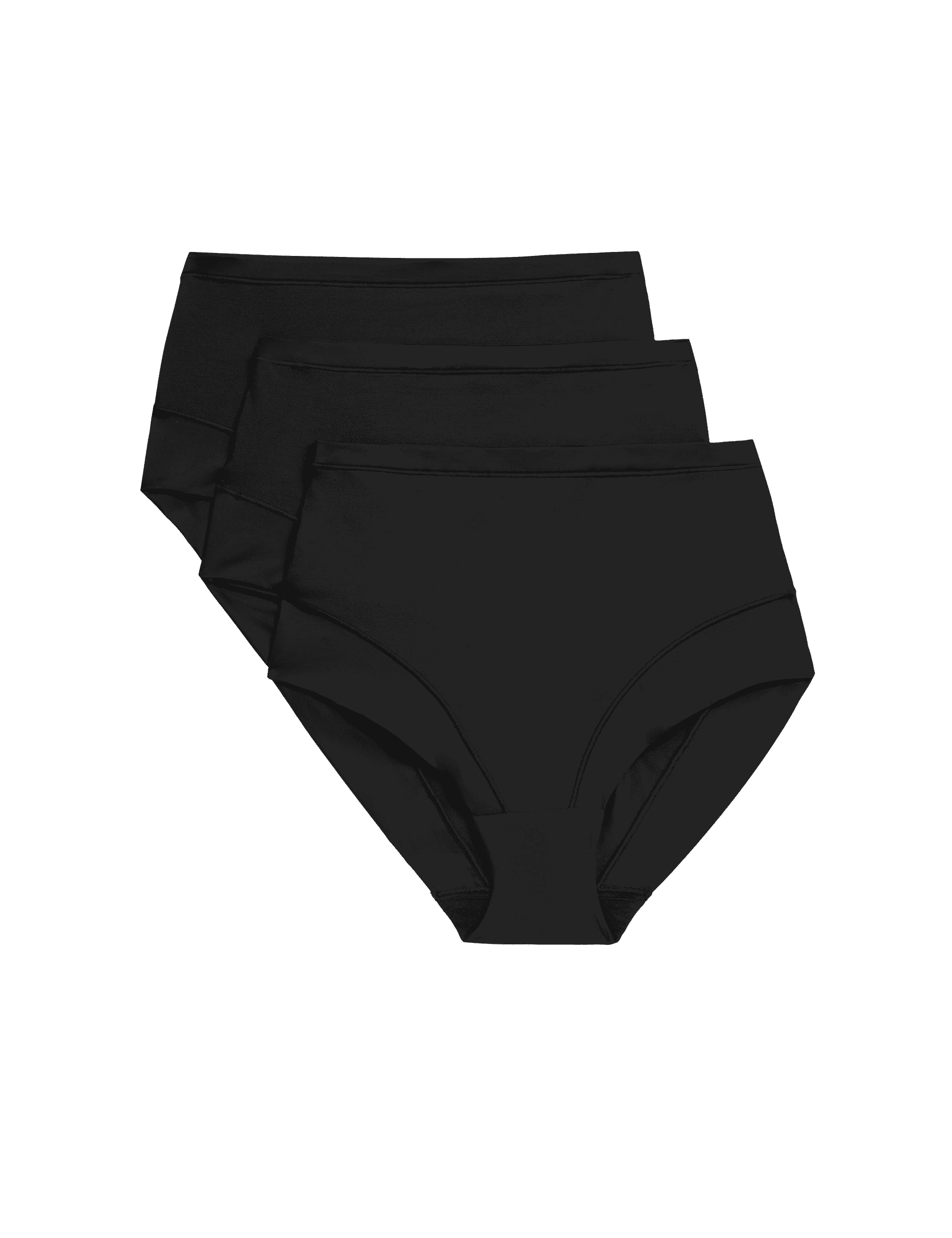 Body By M&S Women's 3pk Flexifit Modal Full Briefs - 22 - Black, Black,White