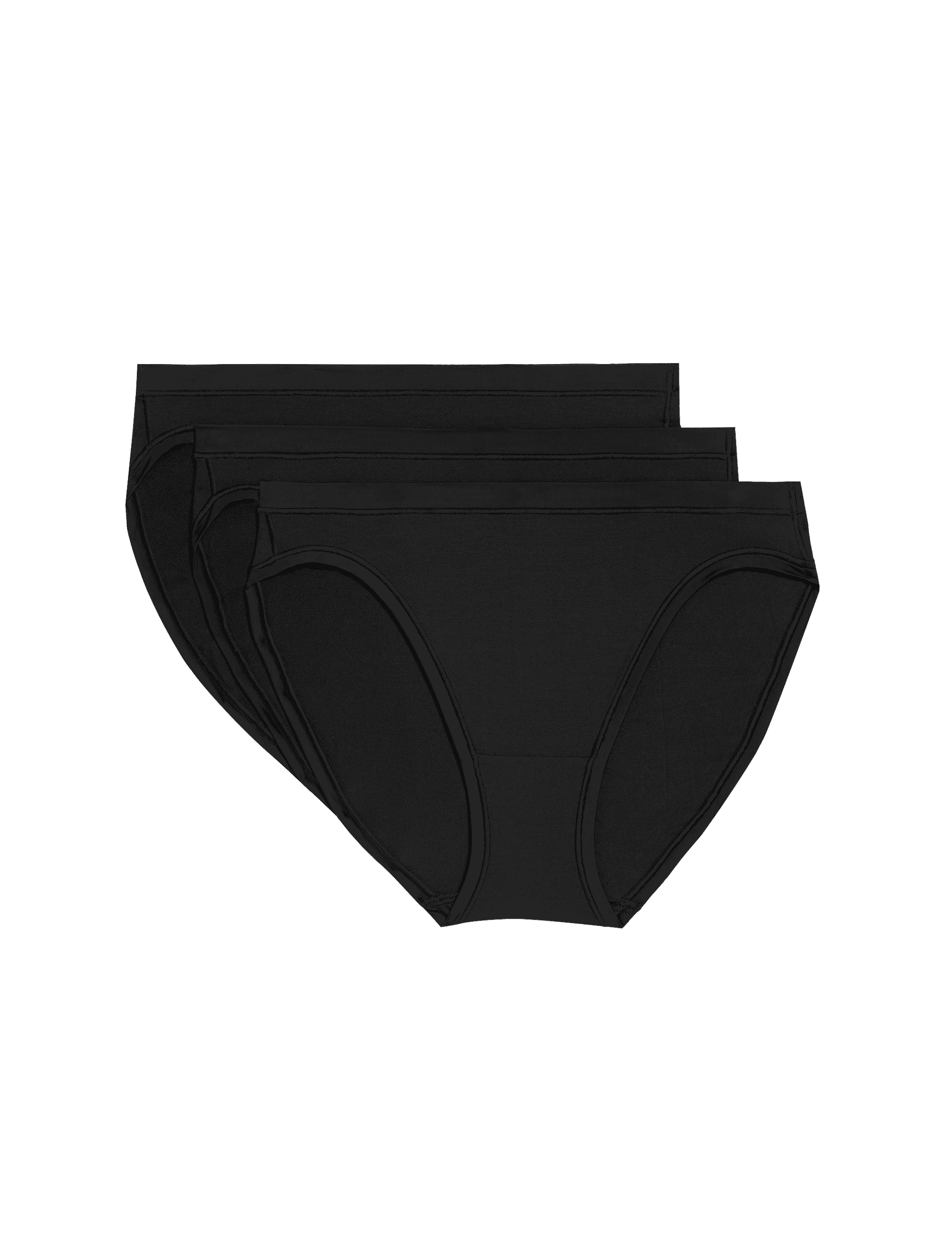 Body By M&S Women's 3pk Flexifit Modal High Leg Knickers - 20 - Black, Black