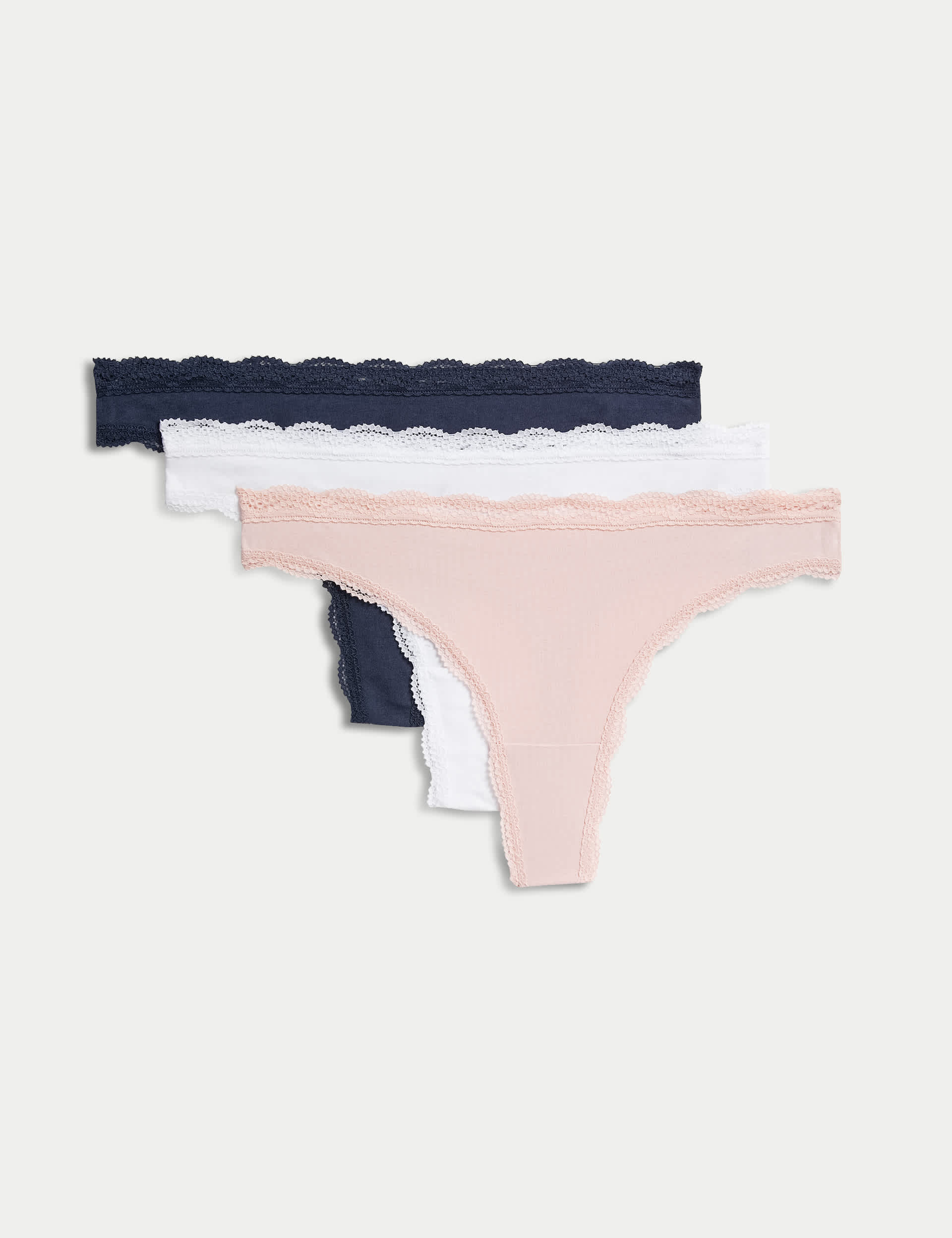 M&S Women's 3pk Cotton Blend Thongs