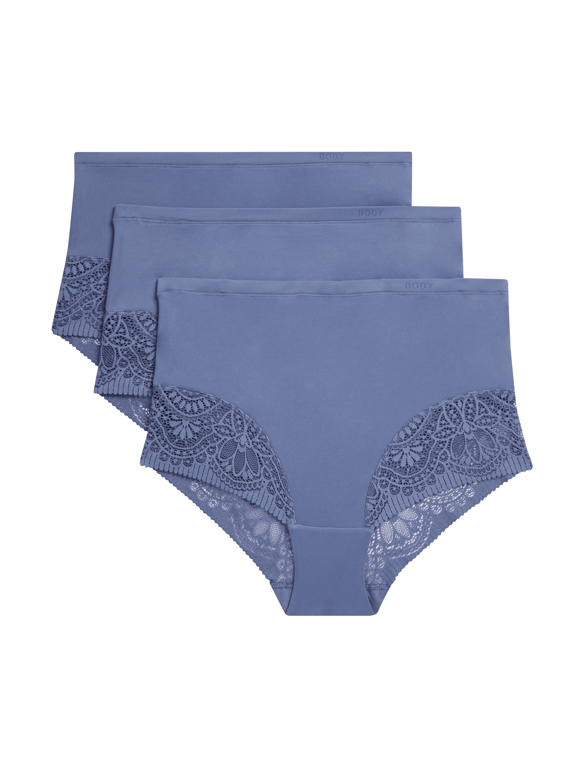 Body By M&S Women's 3pk Body Soft Full Briefs - 14 - Slate Blue, Black,White,Slate Blue,Opaline