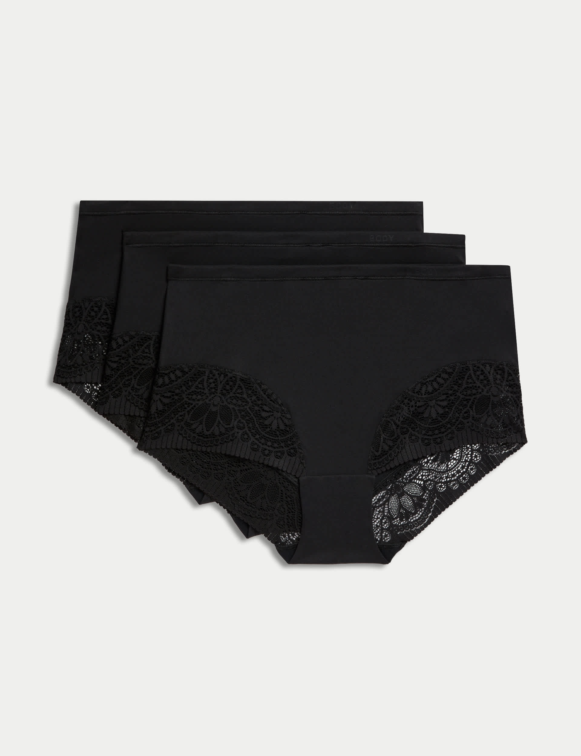 Body By M&S Women's 3pk Body Soft Full Briefs - 14 - Black, Black,White,Slate Blue,Opaline