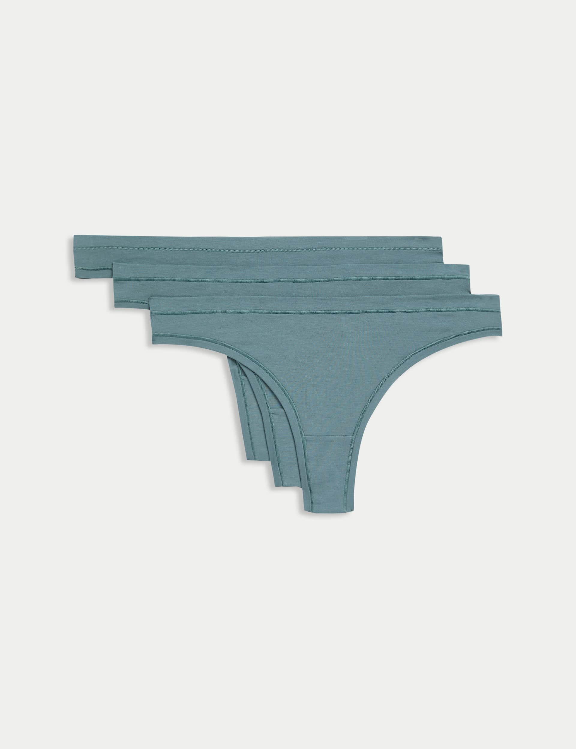 Body By M&S Women's 3pk Modal Flexifit Thongs - 12 - Smokey Green, Smokey Green