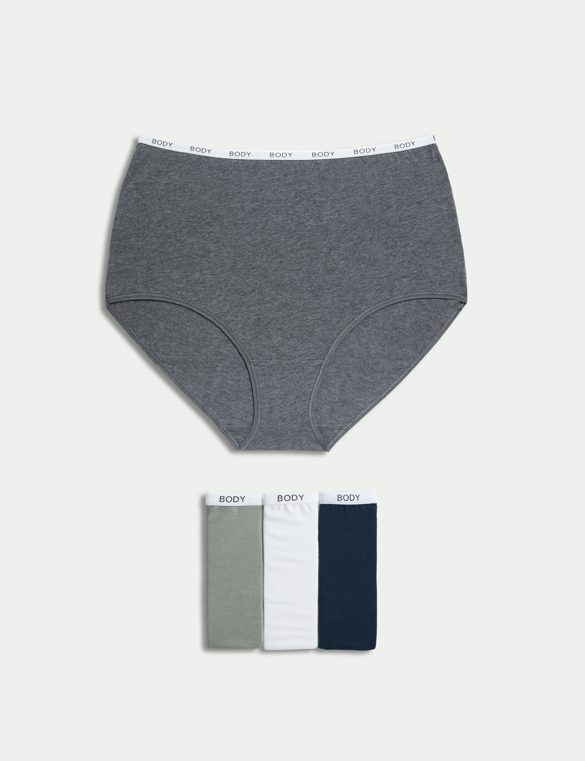 Body By M&S Women's 4pk Cotton Rich Full Briefs - 16 - Grey Mix, Light Blue Mix,Grey Mix,Cool Pink