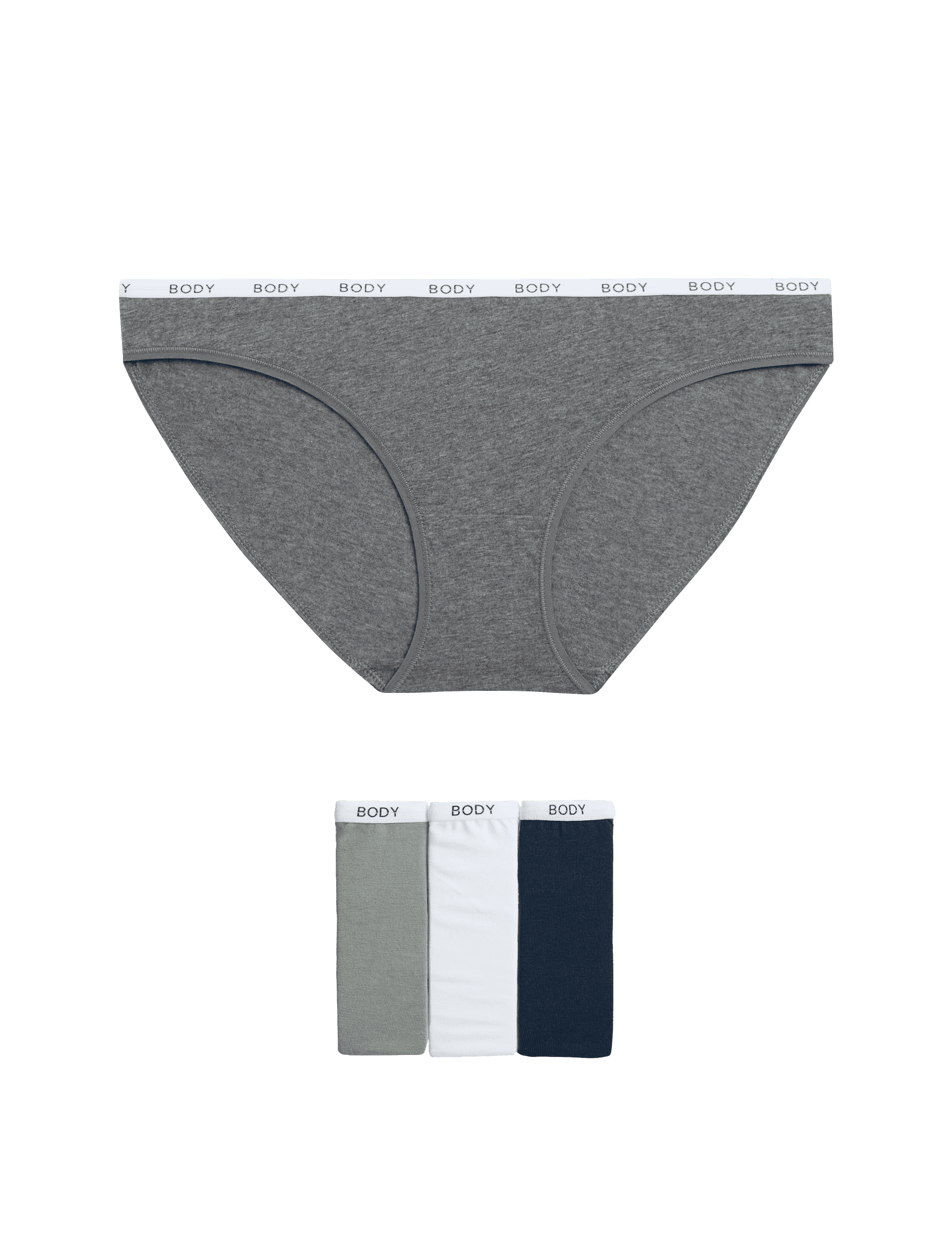 Body By M&S Women's 4pk Cotton Rich Bikini Knickers - 12 - Grey Mix, Light Blue Mix,Grey Mix