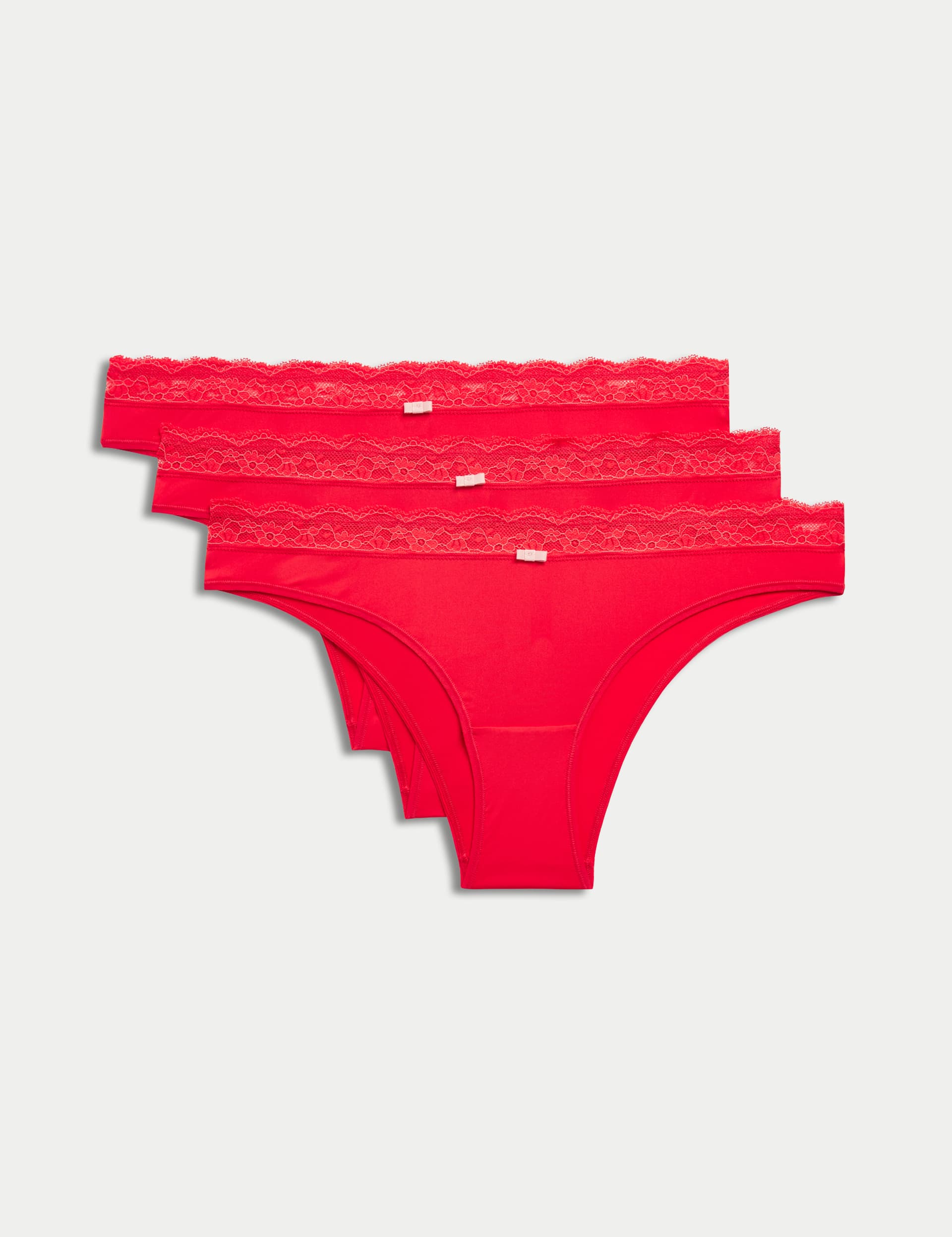 M&S Women's 3pk Brazilian Knickers - M - Tomato, Tomato